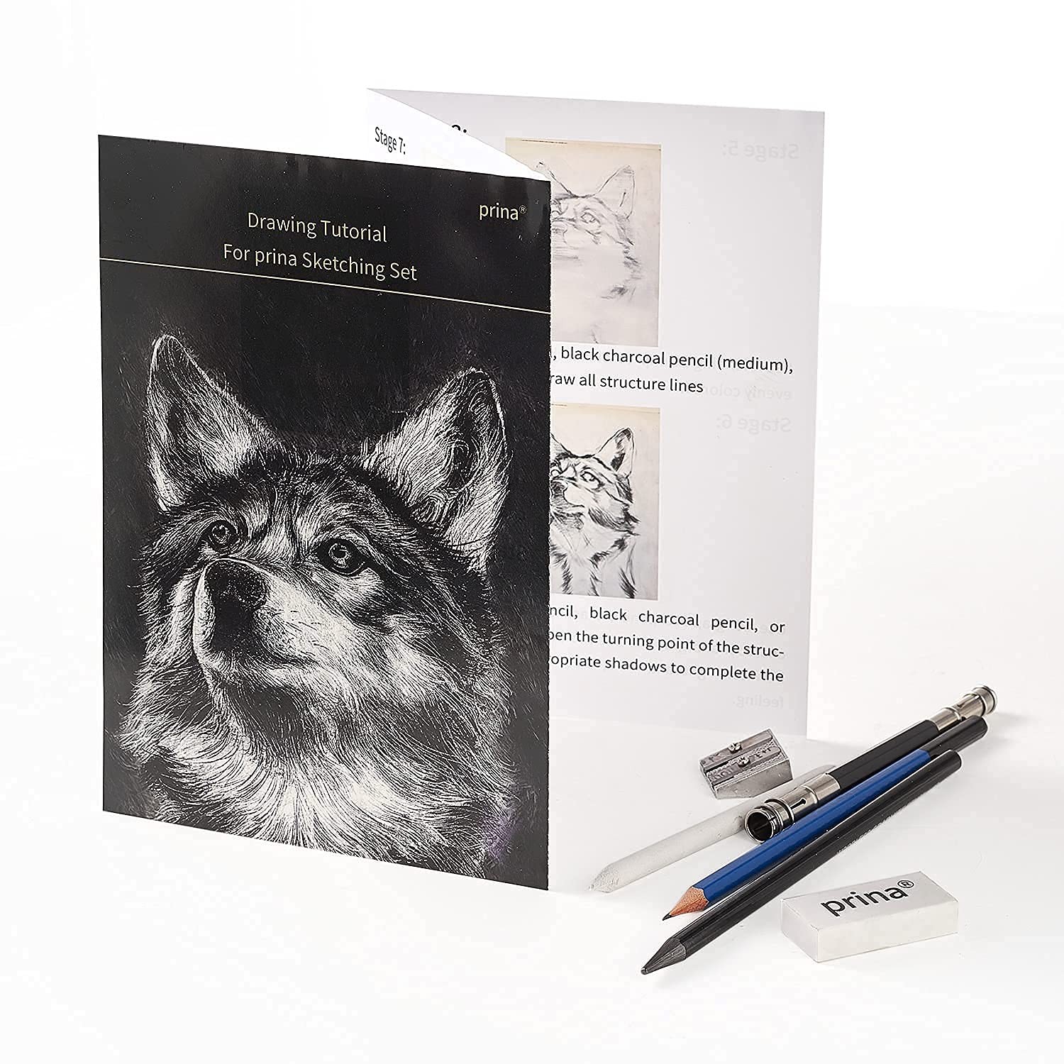Prina 50 Pack Drawing Set Sketch Kit, Sketching Supplies with Multicolor