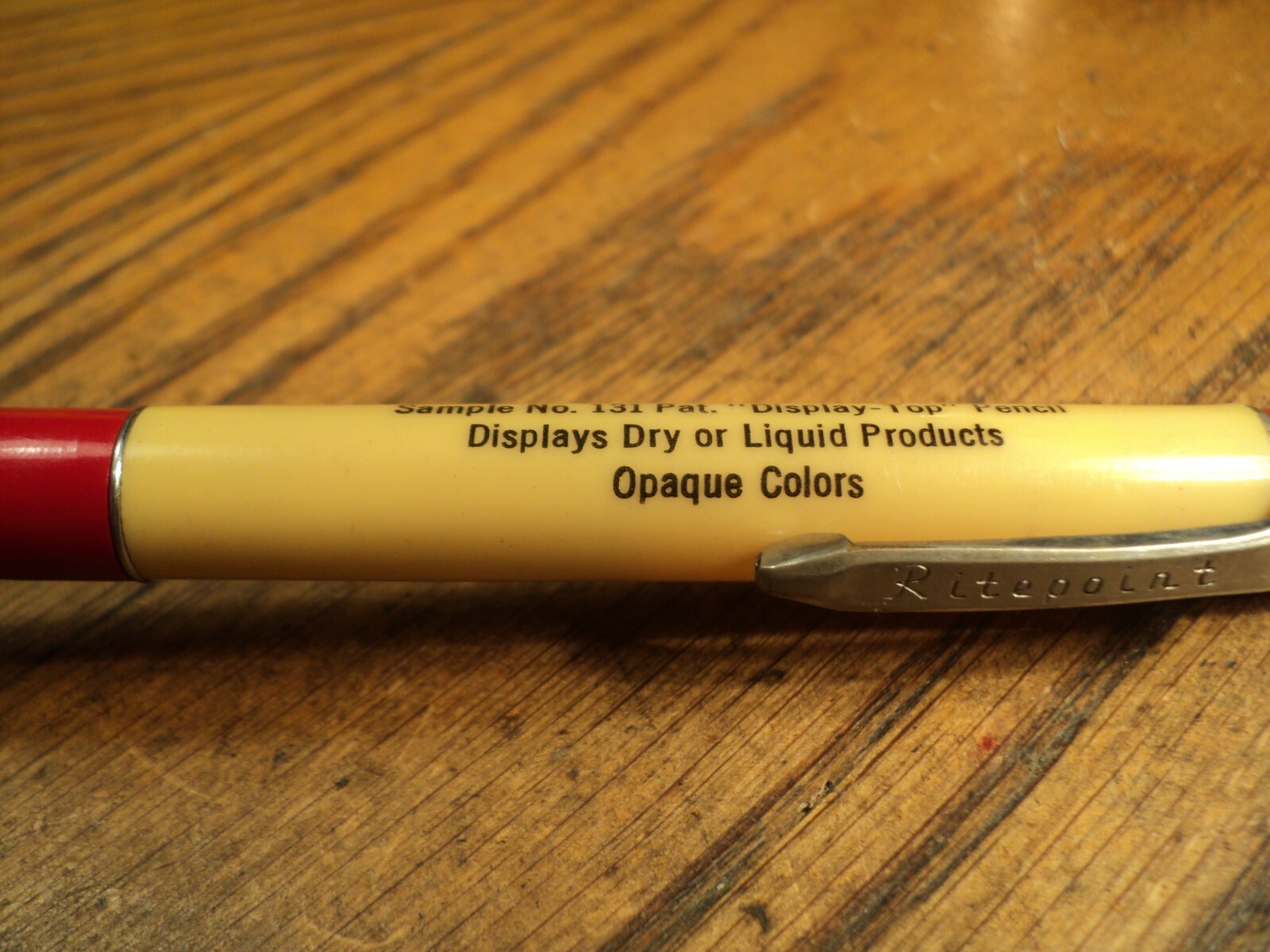 Vintage Ritepoint Mechanical Pencil Sample 131 “Display Top” 5-7/8″ Oil Cap