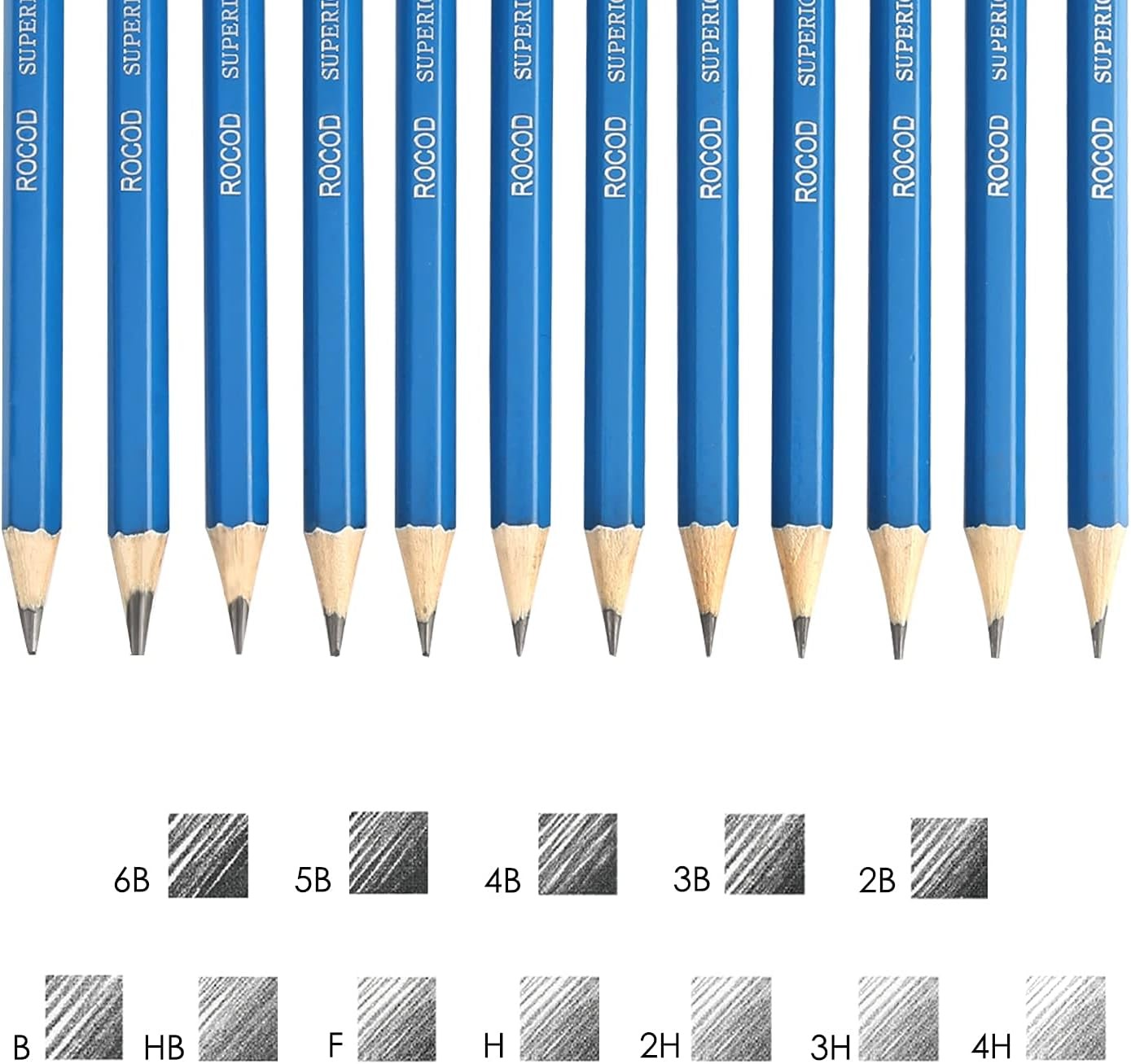 Profession Sketch Pencils 6B to 4H for Kids and Adults 16 Piece Set, Graphite