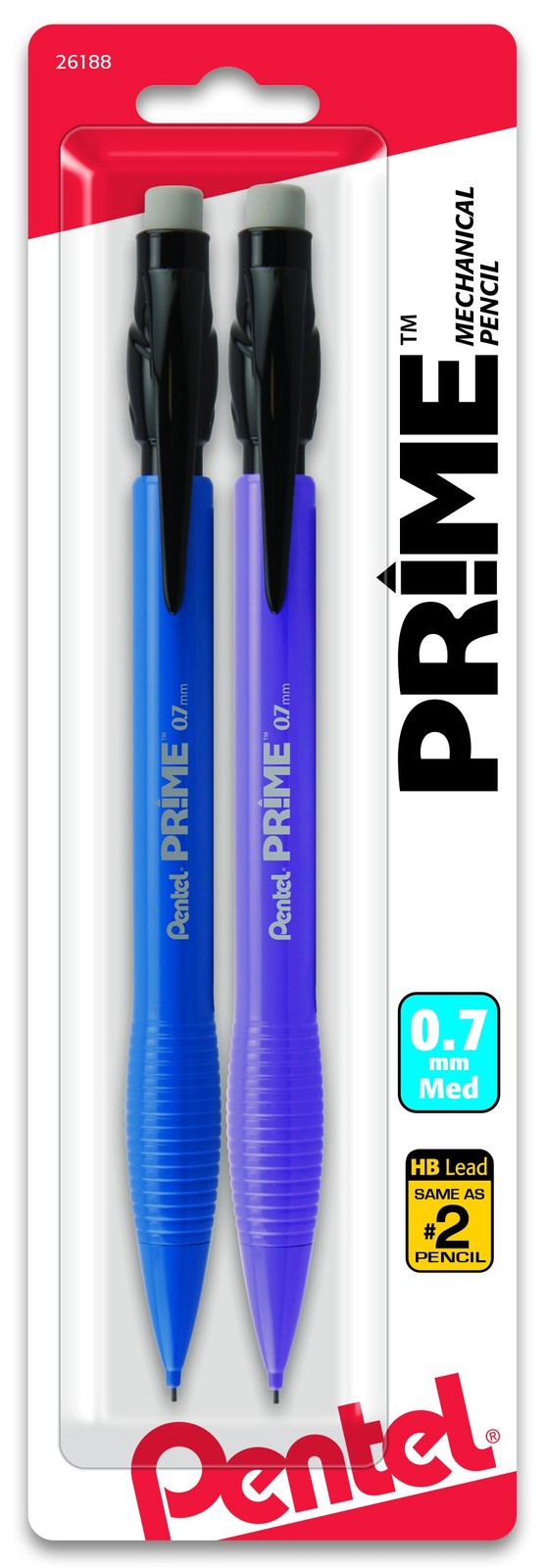 Prime Mechanical Pencil 0.7Mm Assorted Barrel Colors, Pack of 2 (AX7BP2)