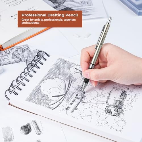 0.7 mm Art Mechanical Pencil Set in Storage Case, 3 PCS Metal 3 Pack (0.7mm)