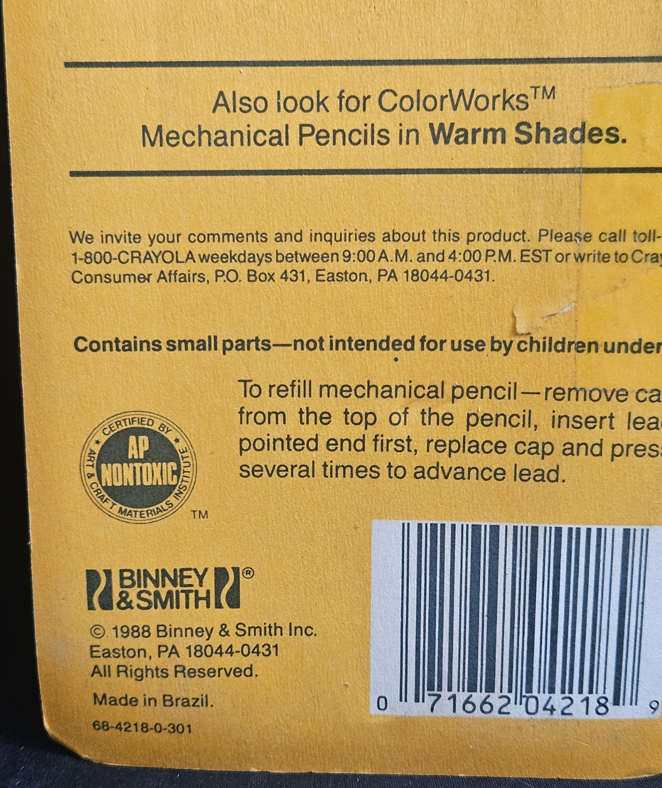 Three Packs 1988 Crayola Color Works Erasable Mechanical Lead Pencils NOS