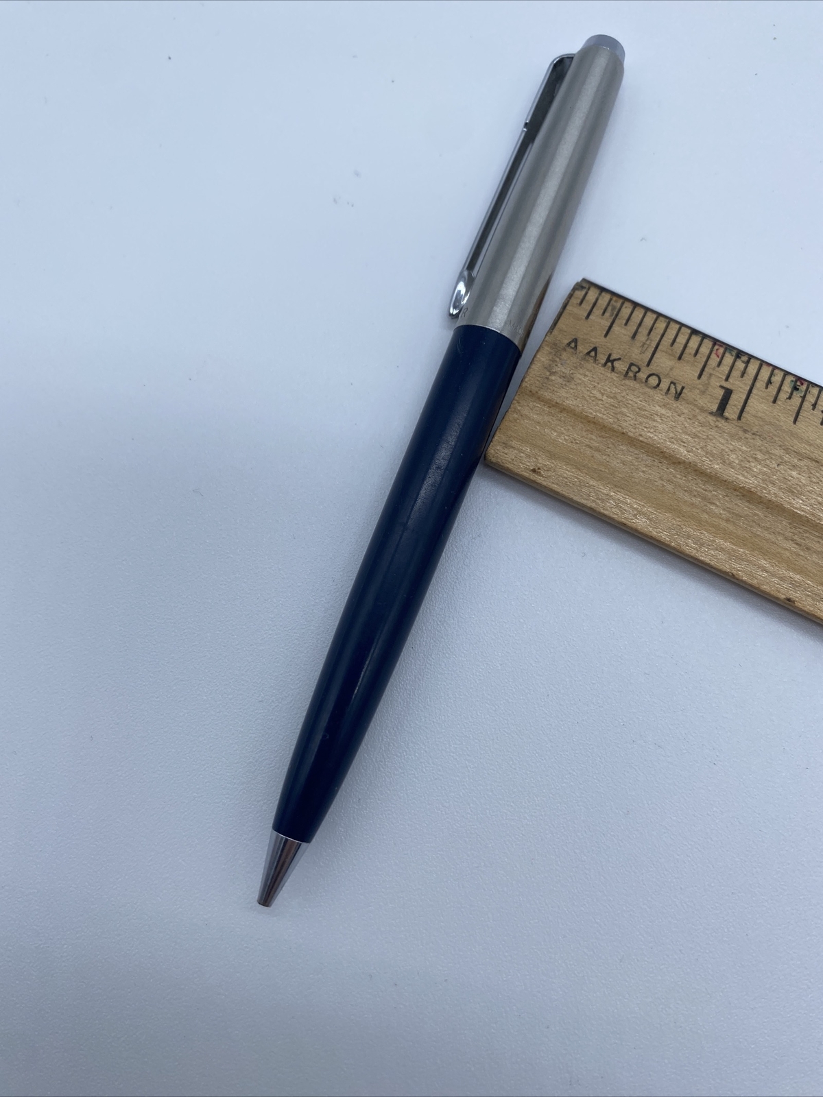 Vintage Parker Arrow Mechanical Pencil Turn Advance Lead Blue Silver Made In USA