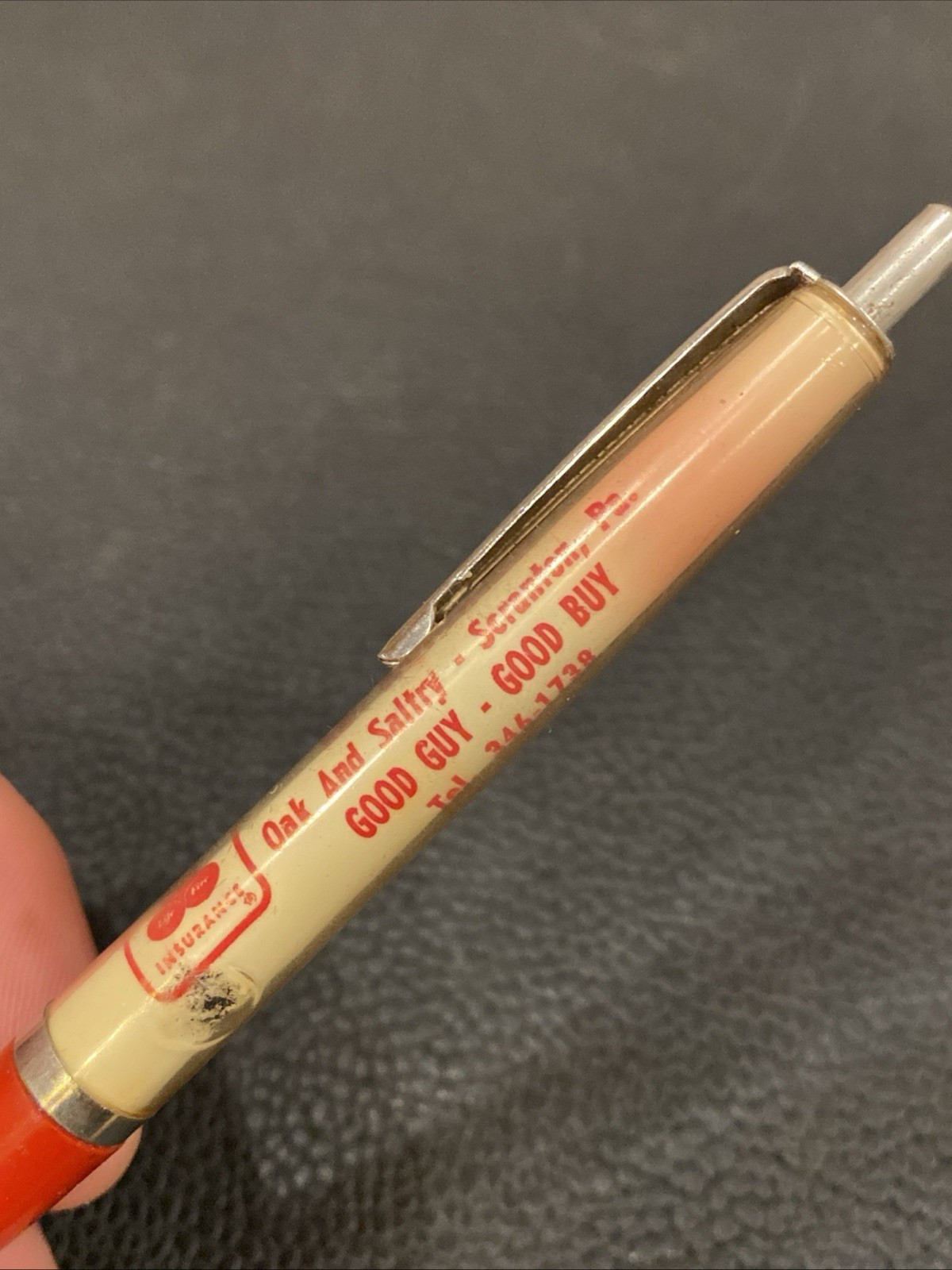 Vtg RITEOGRAPH PEN Advertising State Farm Insurance OAK & SALTRY SCRANTON PA