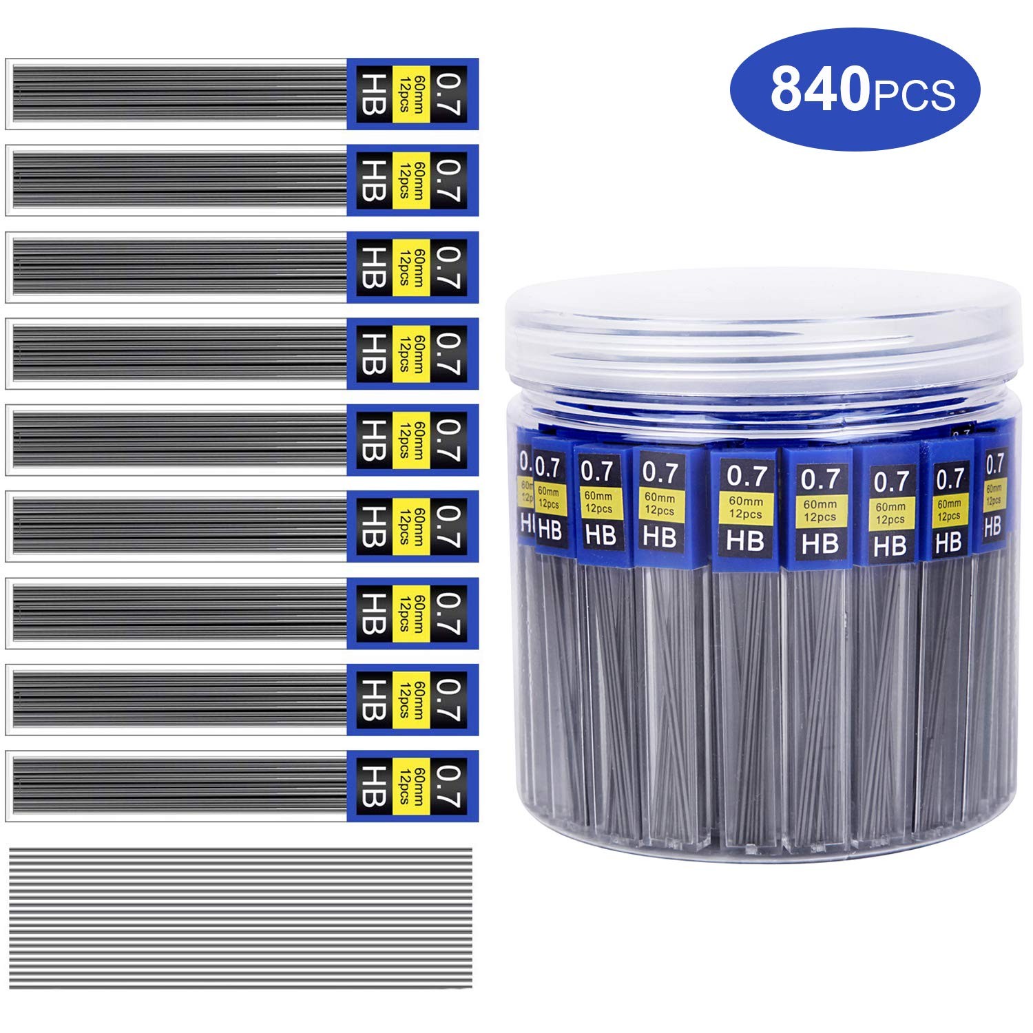 840 Pieces Lead Refills,0.7 mm HB,Break Resistant Mechanical Pencil Refills,7…