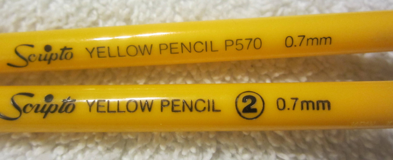 2 lot, YELLOW PENCIL SCRIPTO MECHANICAL 0.7mm,1 P570 VTG lot