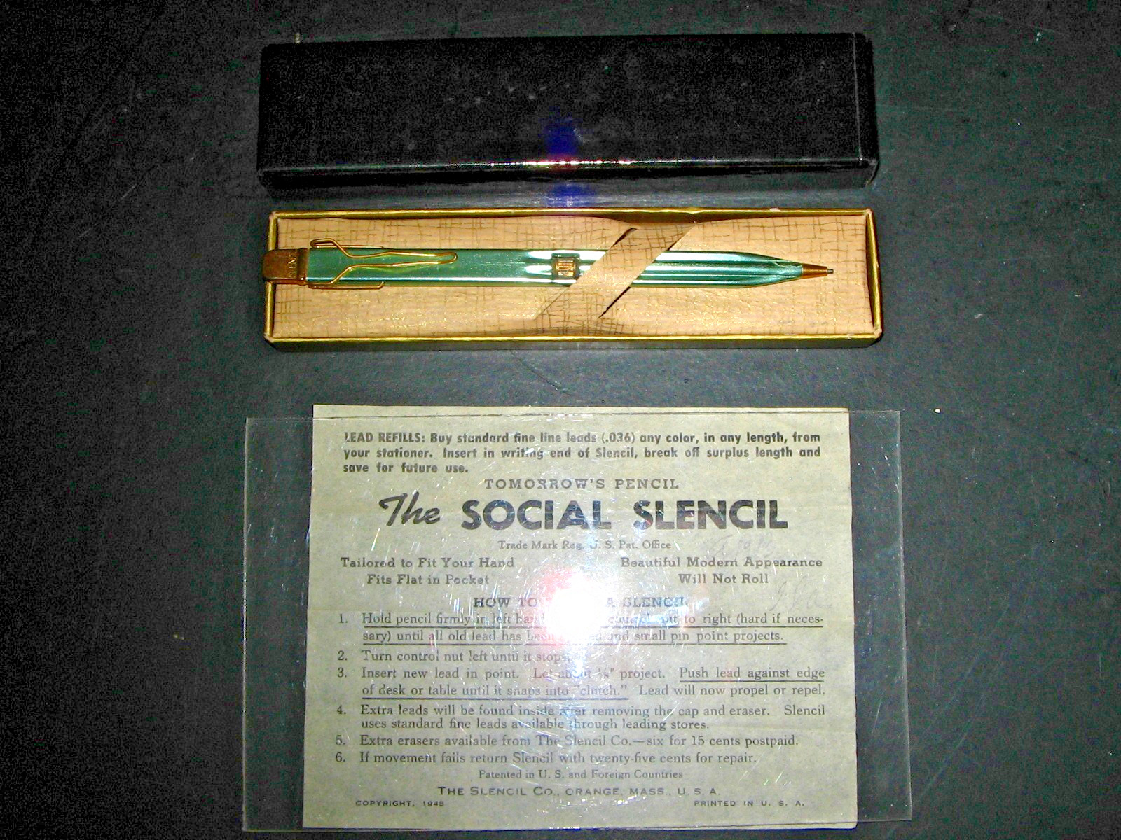 VTG c1950 4.5″ Flat Slencil Mechanical Pencil “Lord is my Shepherd’ N.O.S.+Box