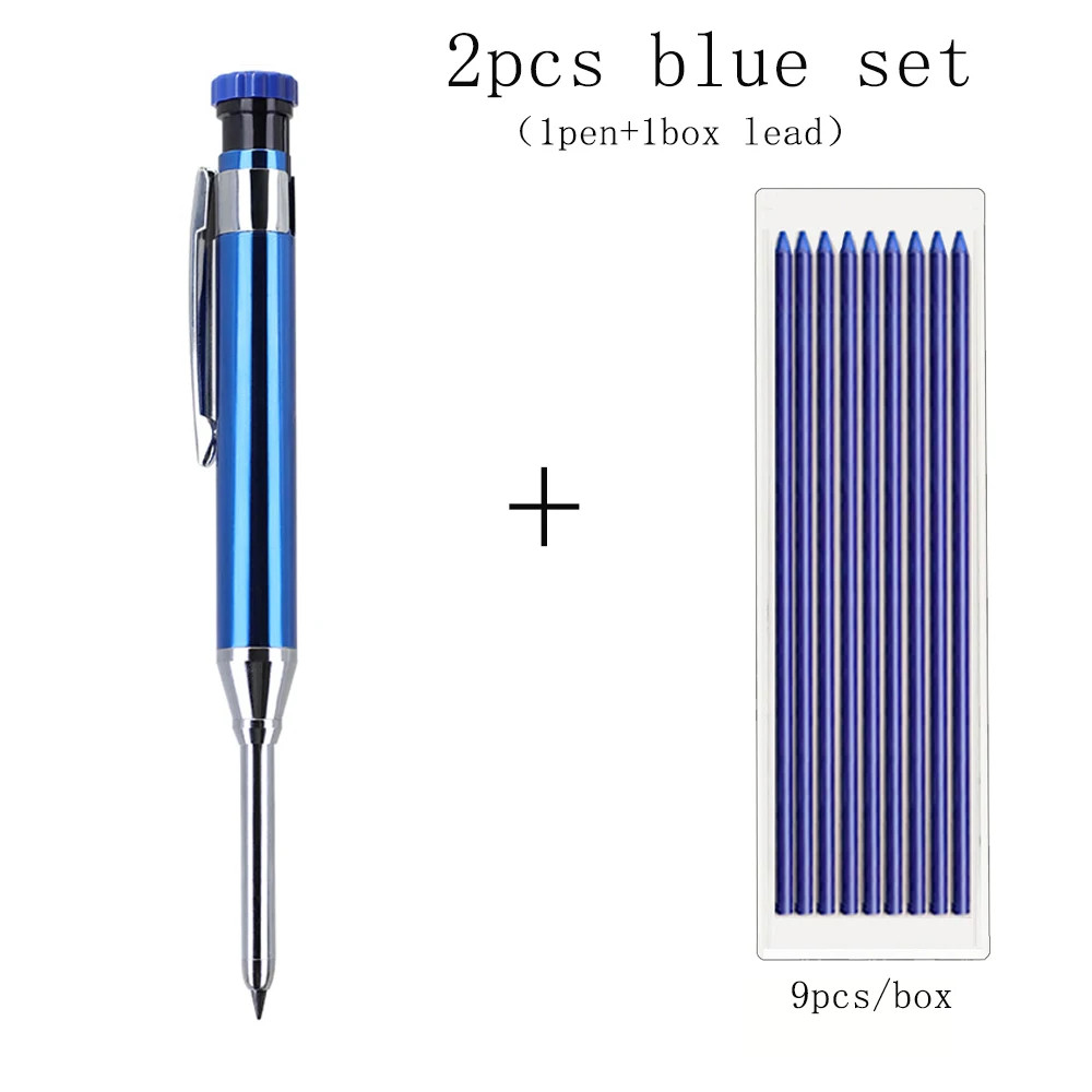 6Colors 2.8Mm Metal Solid Carpenter Mechanical Pencil with Sharpener 2B Lead Cor