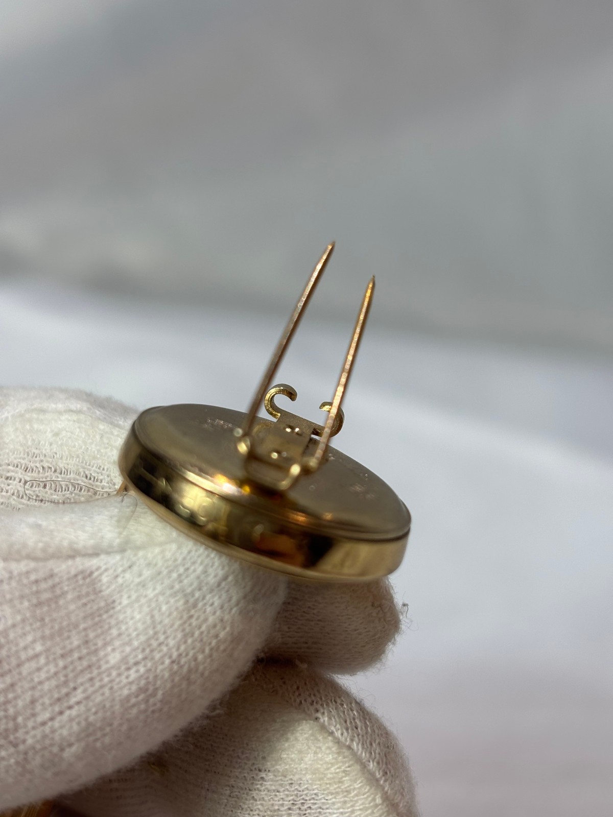 Vtg Cross Mini 10kt GF Pencil On Ballou & Bass Retractable Chain Brooch