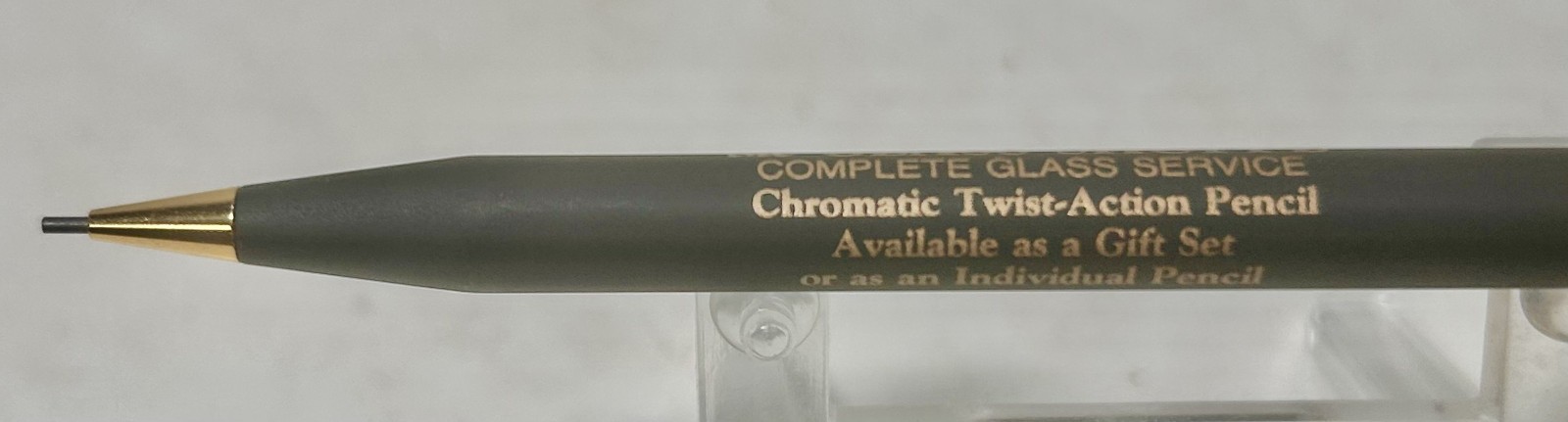 1987 Ritepoint CHROMATIC Salesman Sample GLASS SHOPPE Advertising Twist Pencil