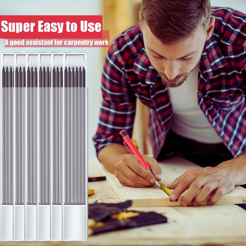 36 Pcs 2.8mm Pencil Lead Refills for Carpenter 1 Count (Pack of 36), Black