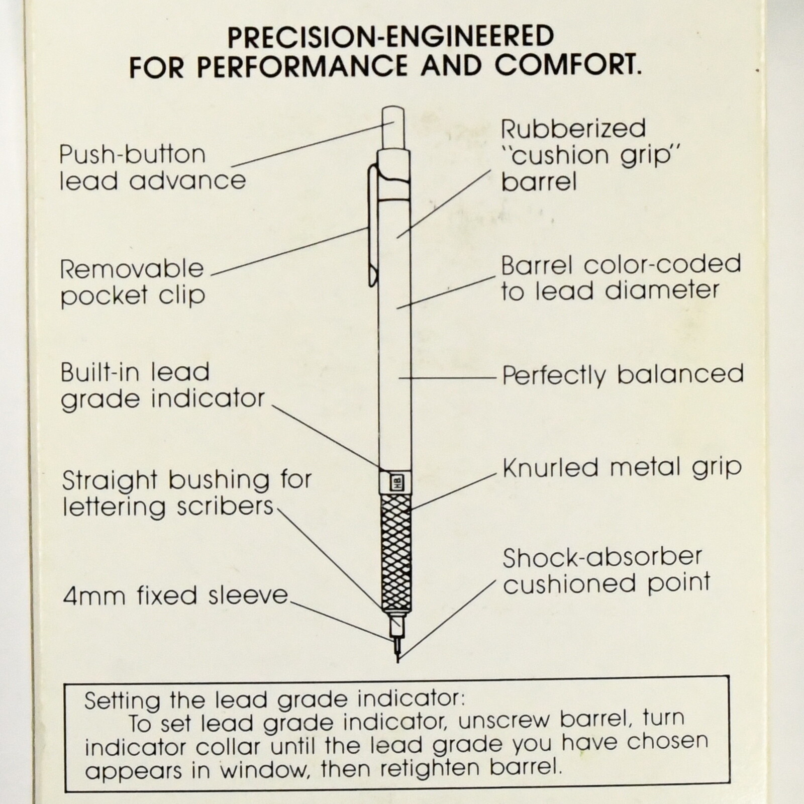 Berol RapiDesign 0.9mm Japan Collectible Vintage Mechanical Drafting Pencil RD-9