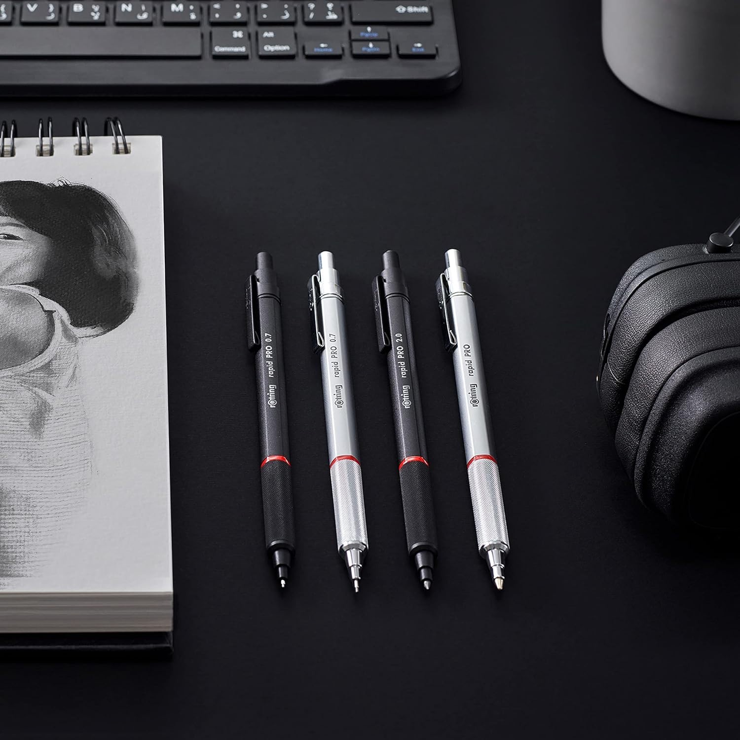 Matte Black Rapid Pro Mechanical Pencil 2.0 mm – Comfortable, High-Performance