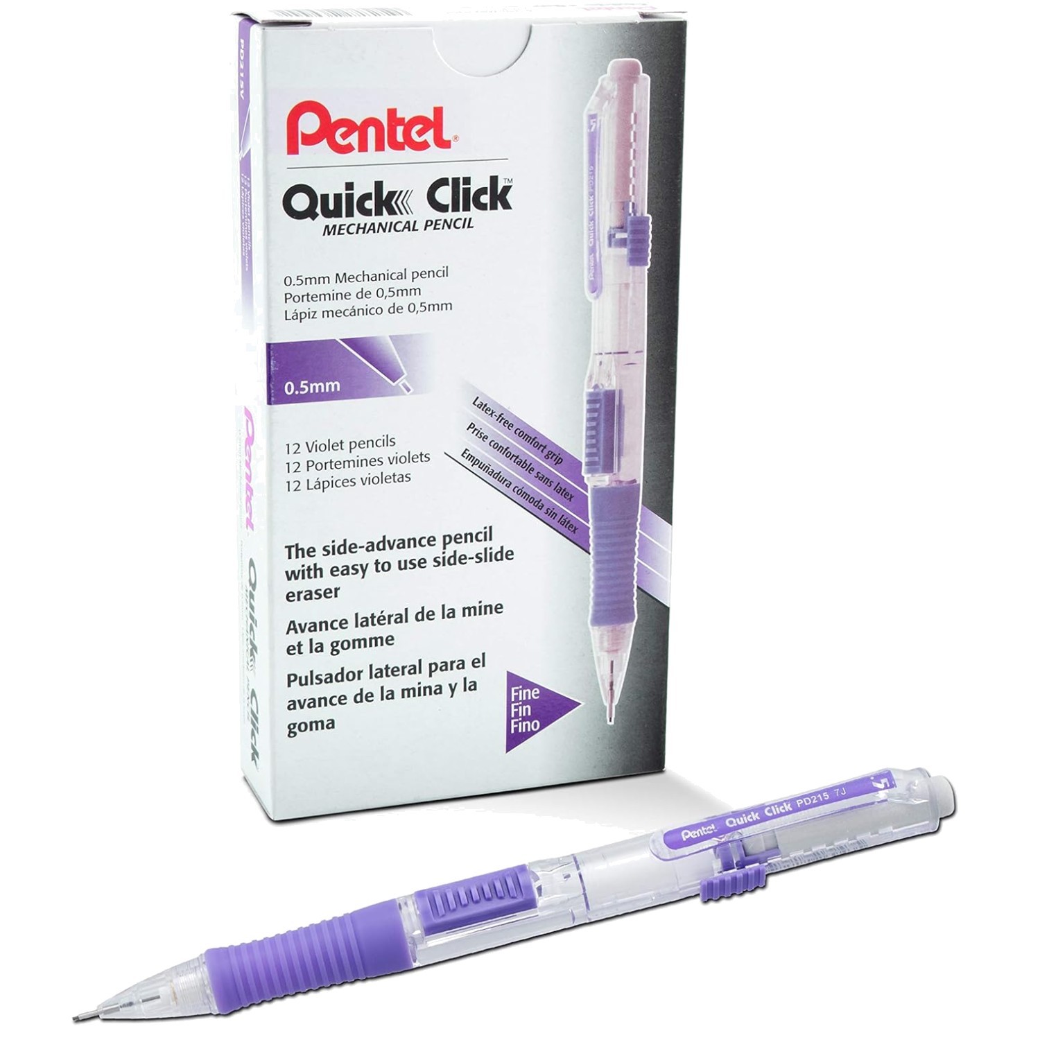 Quick Click Mechanical Pencil Set – 0.5mm – 12 Pack – Violet