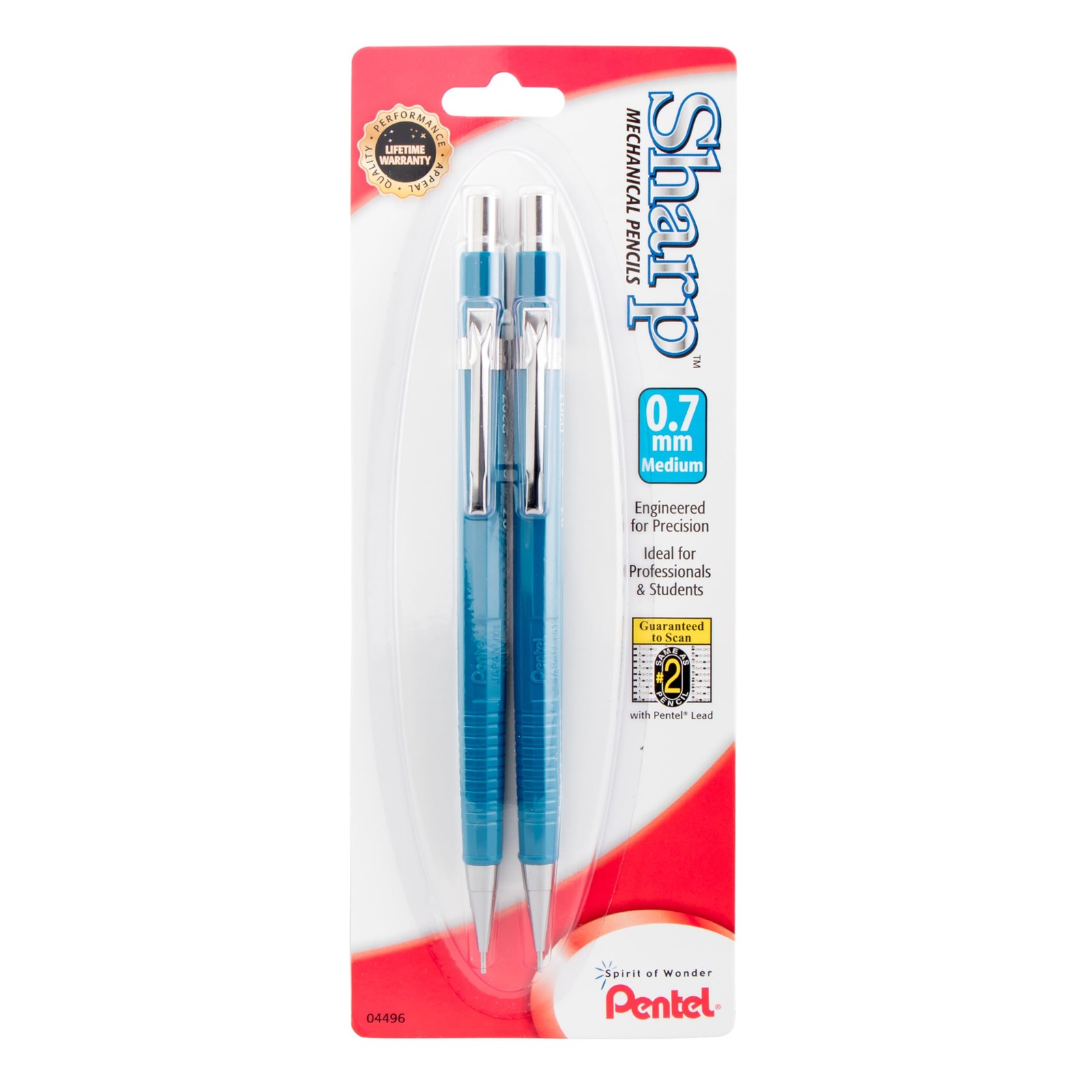 Pentel Sharp Mechanical Pencil 0.7mm 2 Pack Blue Retractable Comfortable Grip