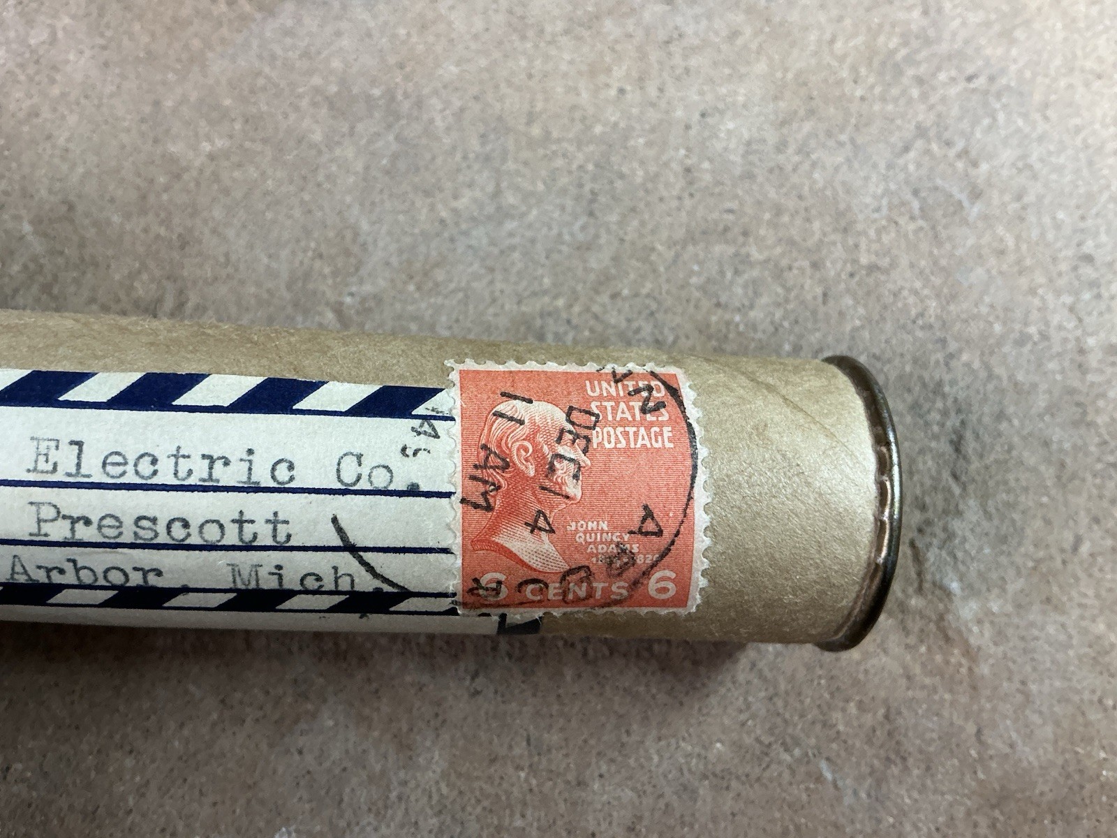Vtg Ad Mechanical Pencil 8 Ball Cap, City Electric Ann Arbor Old Mail Tube 6¢
