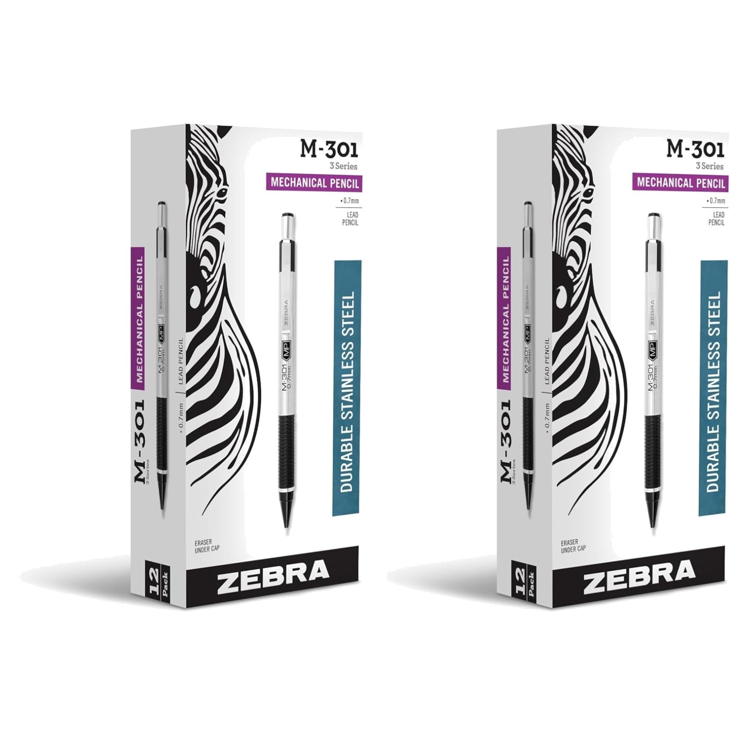 24-Pack Medium Point Mechanical Pencils, Stainless Steel