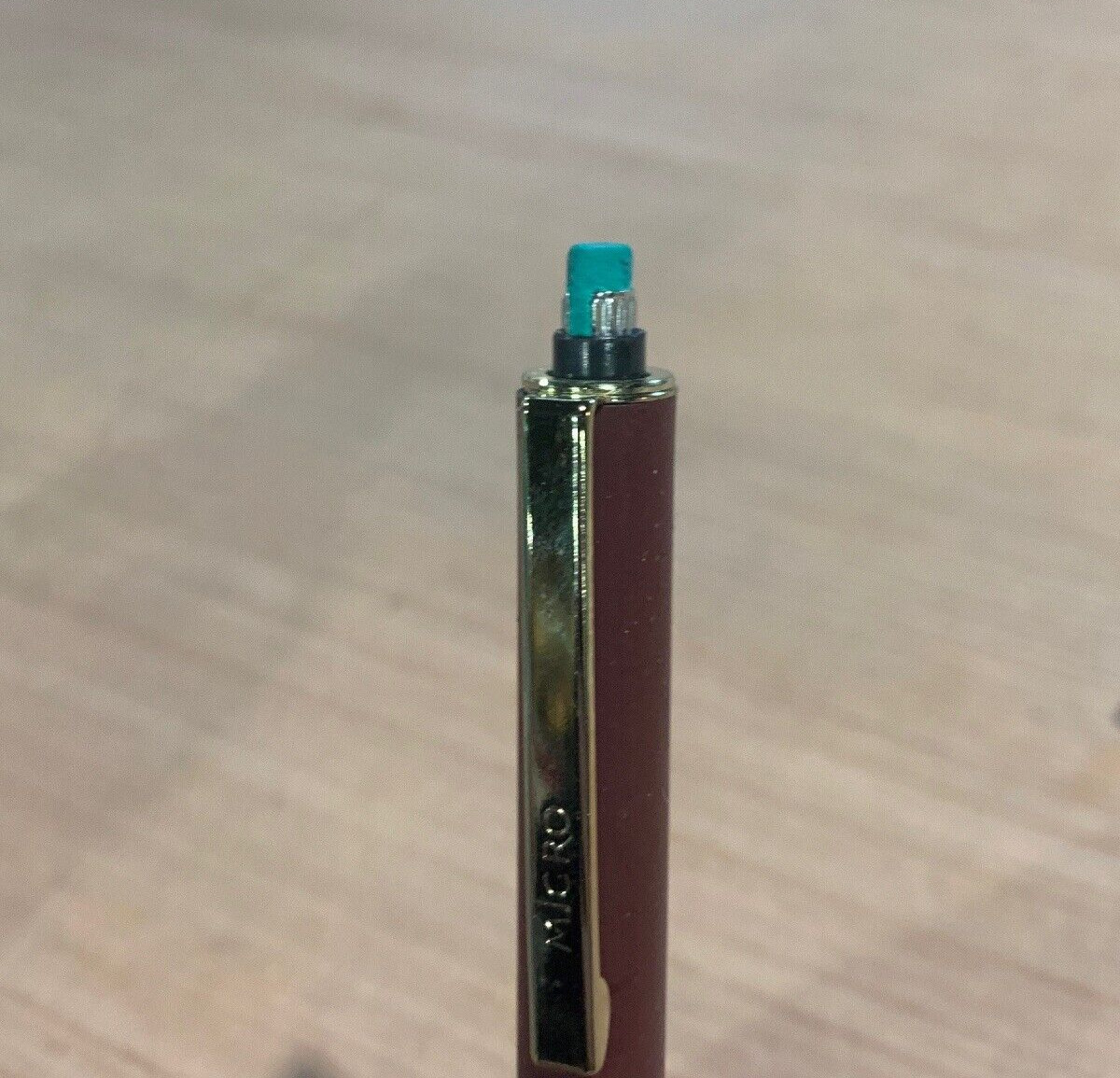 Vintage Micro Mechanical .5mm Maroon Pencil “Salut D’amour” Made in Korea 35327