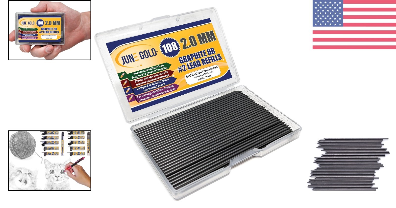 108 Graphite Lead Refills – 90 mm Length, Ideal for Drawing & Writing