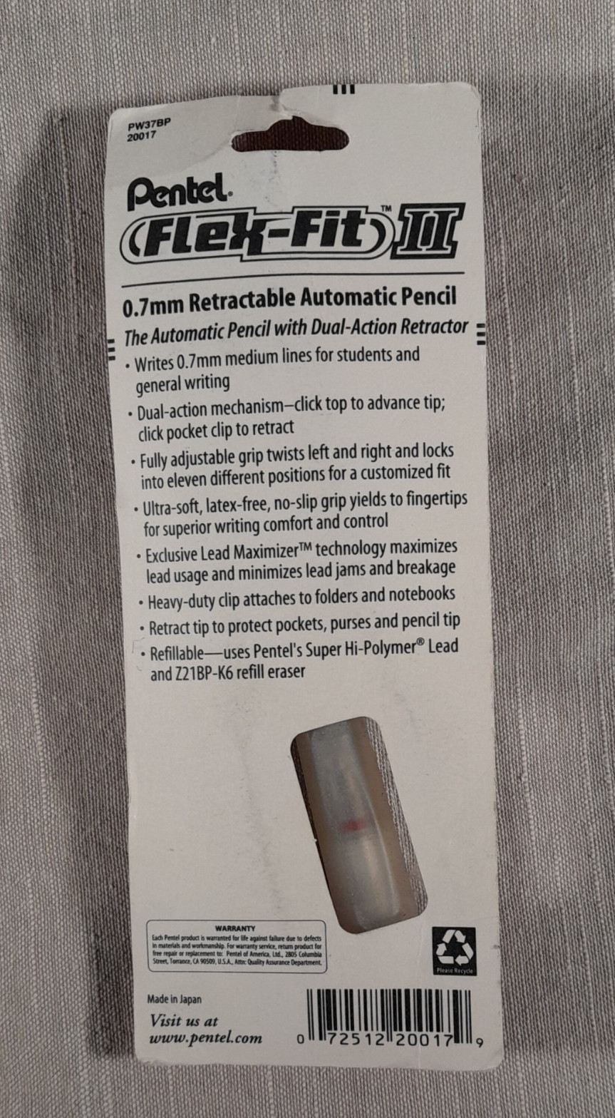 New Sealed NOS VTG Pentel Flex-Fit II Automatic pencil 0.7mm