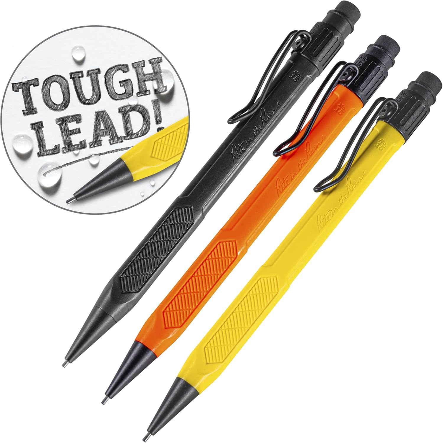 Weatherproof Mechanical Pencil, Yellow, Black, Orange Barrel