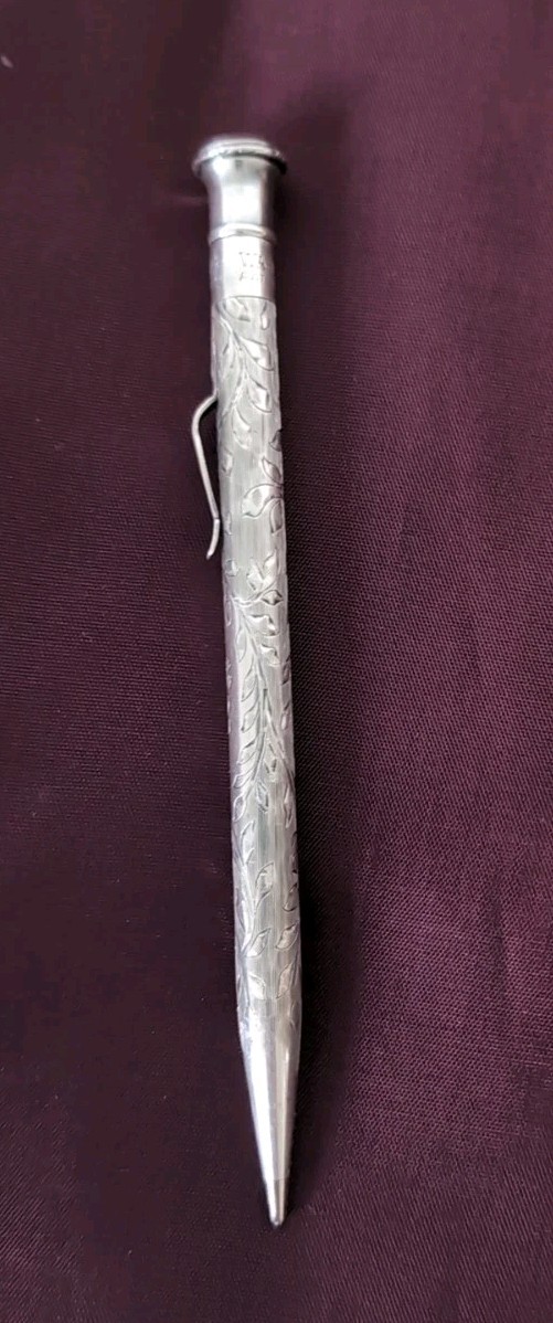 Vintage Wahl Eversharp Sterling Silver Mechanical Pencil, Art Deco Design, 1920s