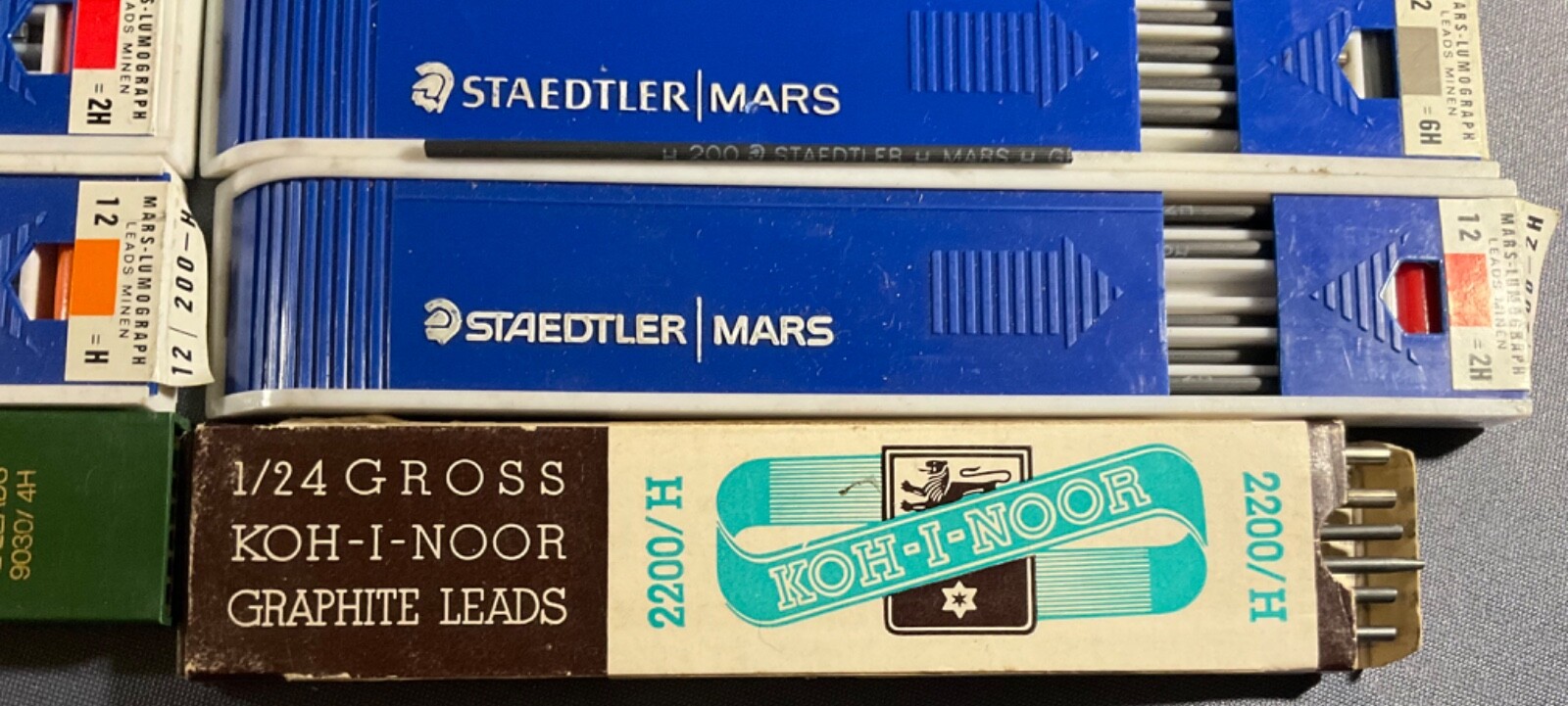 Lot of 12 Drawing Leads Turquoise Eagle Staedtler/Mars Koh-I-Noor Faber Castell