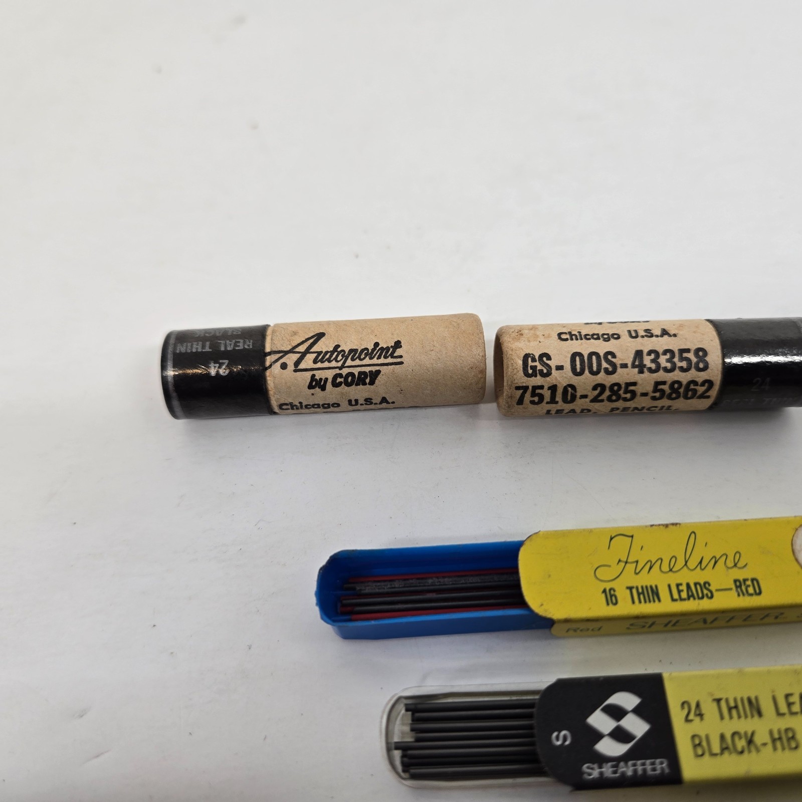 Vintage Sheaffer Lead Fineline 16 24 Lot Black Red Autopoint by Cory Erasers