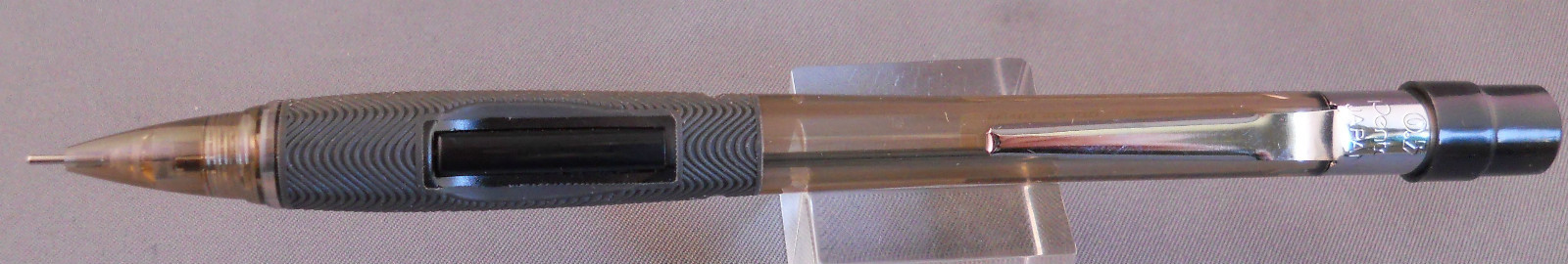 Pentel PD345 Transparent BLACK 0.5 Quicker Clicker Pencil–textured finger grip