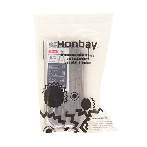 Honbay 8PCS Math Geometry Kit Set for Student and Engineering Drawing –