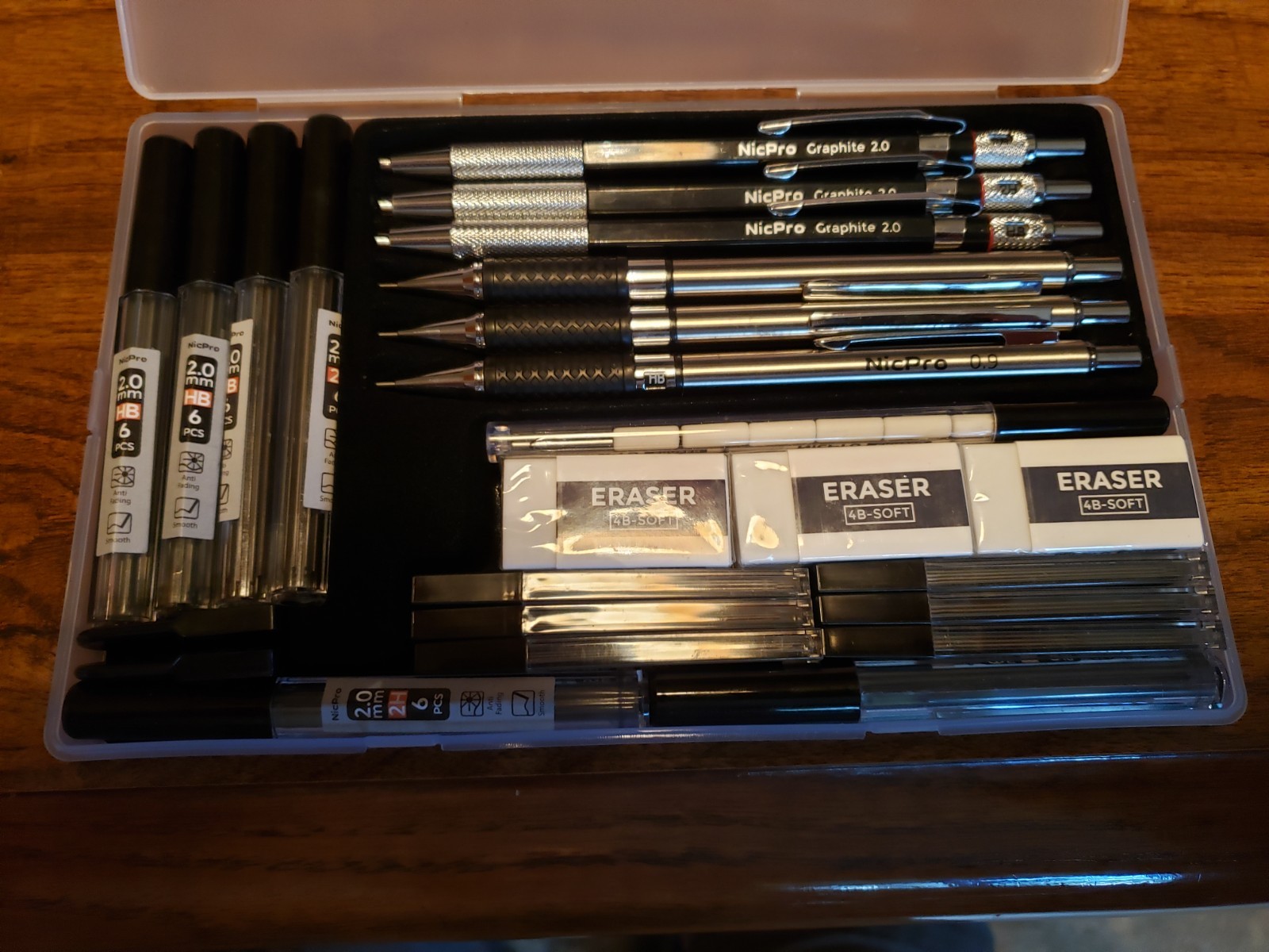 Nicpro 6PCS Metal Mechanical Pencil Set, Full Copper Drafting Pencil 2.0MM