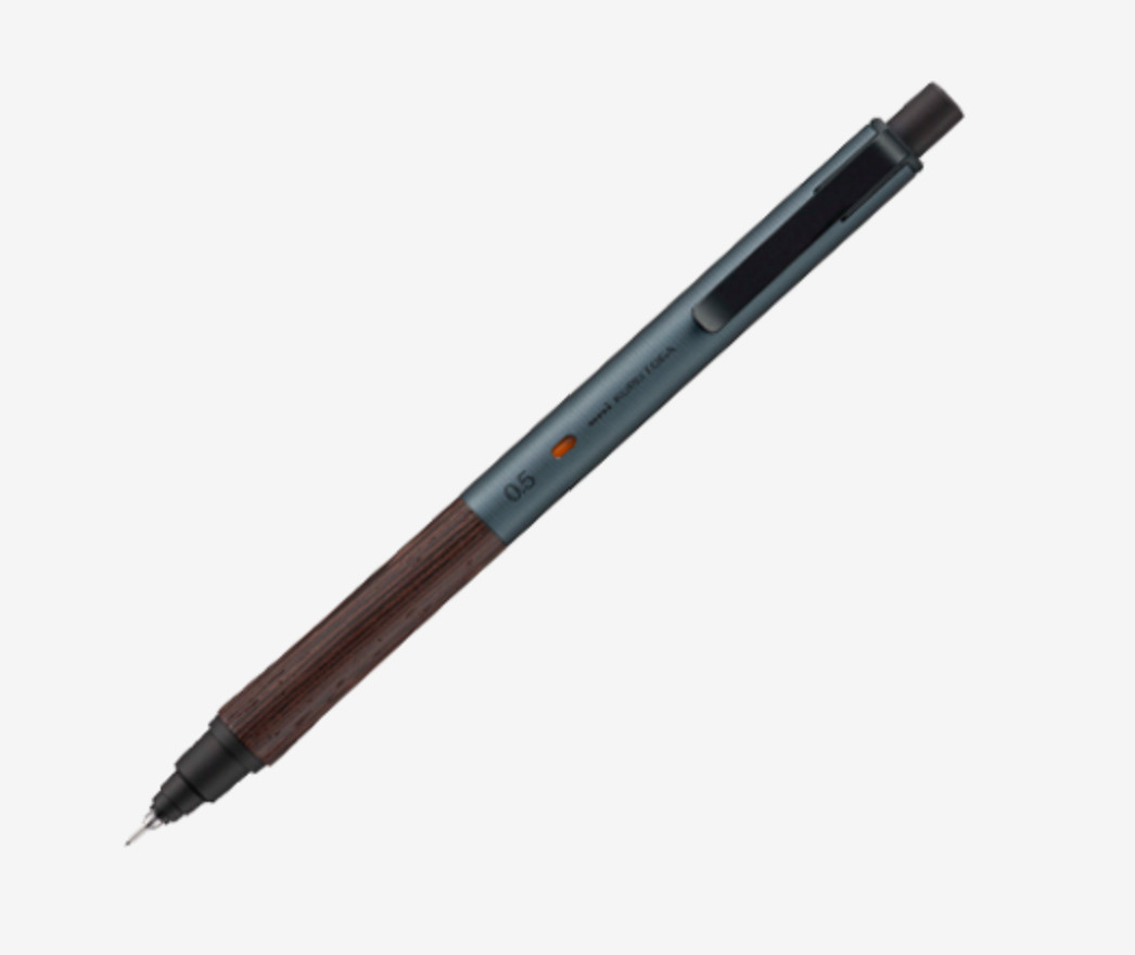 uni Mechanical Pencil KURUTOGA Wood 0.5mm Steel Gray M5KW1P.23 Japan Stationery