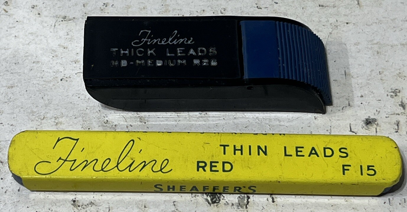 Vintage Fineline Thick Regular HB-Medium & Sheaffer’s Thin Leads Red F15