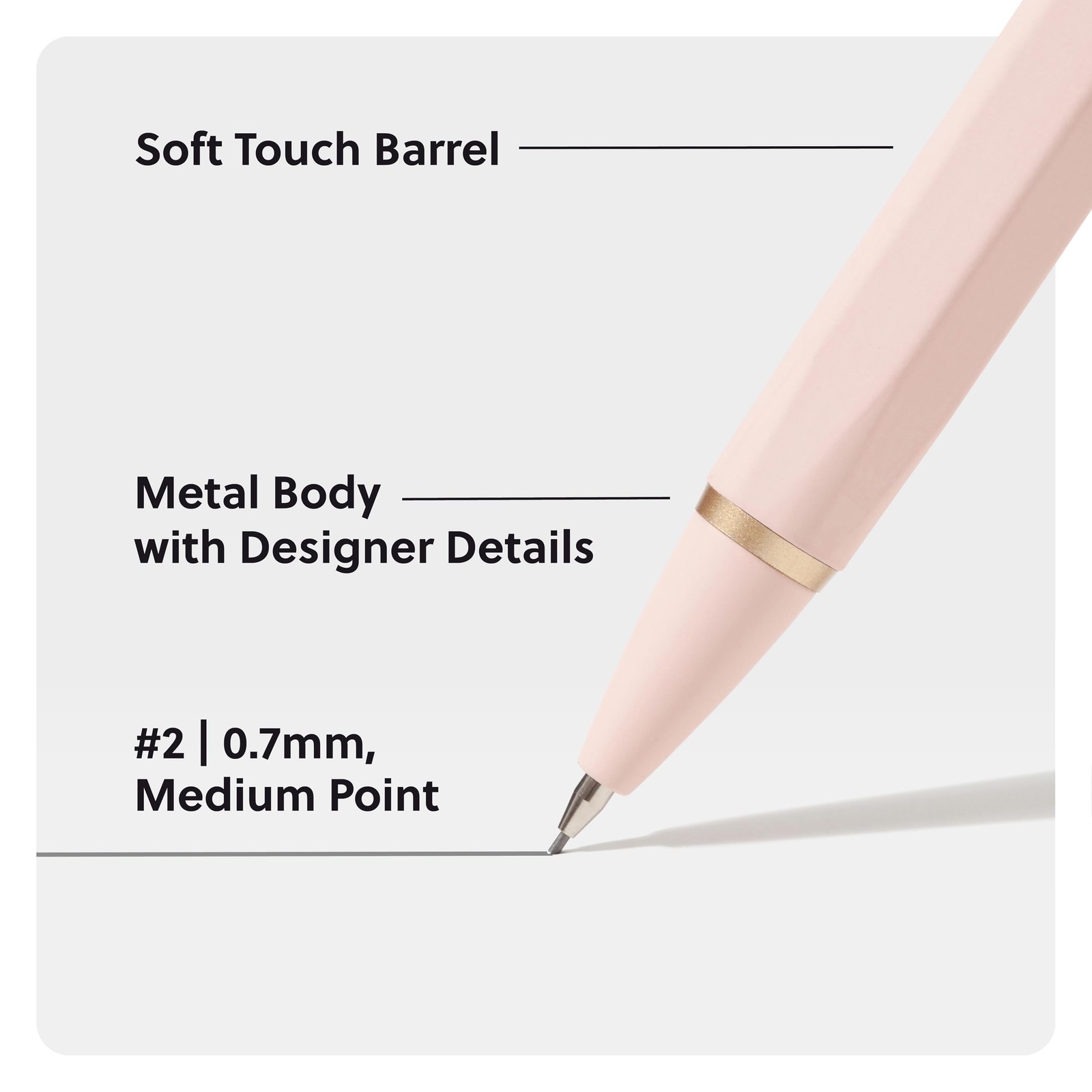 U Brands Cambria Mechanical Pencils, Set of 1 Count (Pack 2), Blush Pink