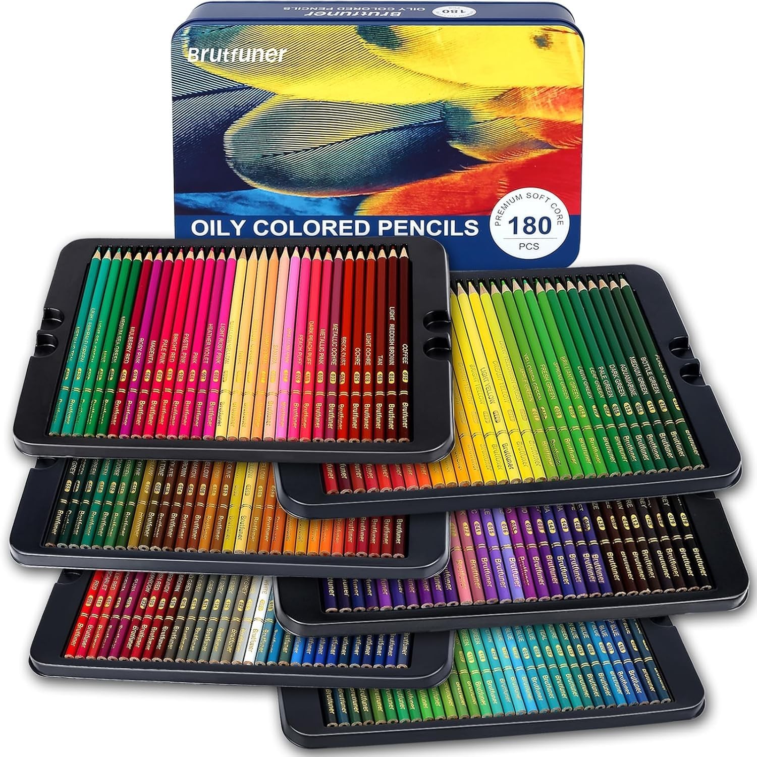 LBW 180 Colored Pencils for Adult Coloring 1 Count (Pack of 180), Multicolor