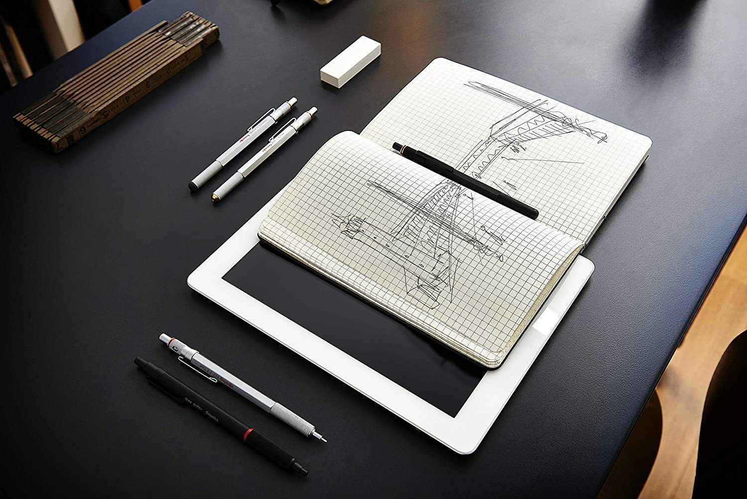 rOtring 1900181 800+ Mechanical Pencil and Touchscreen Stylus, 0.5 mm, Blac