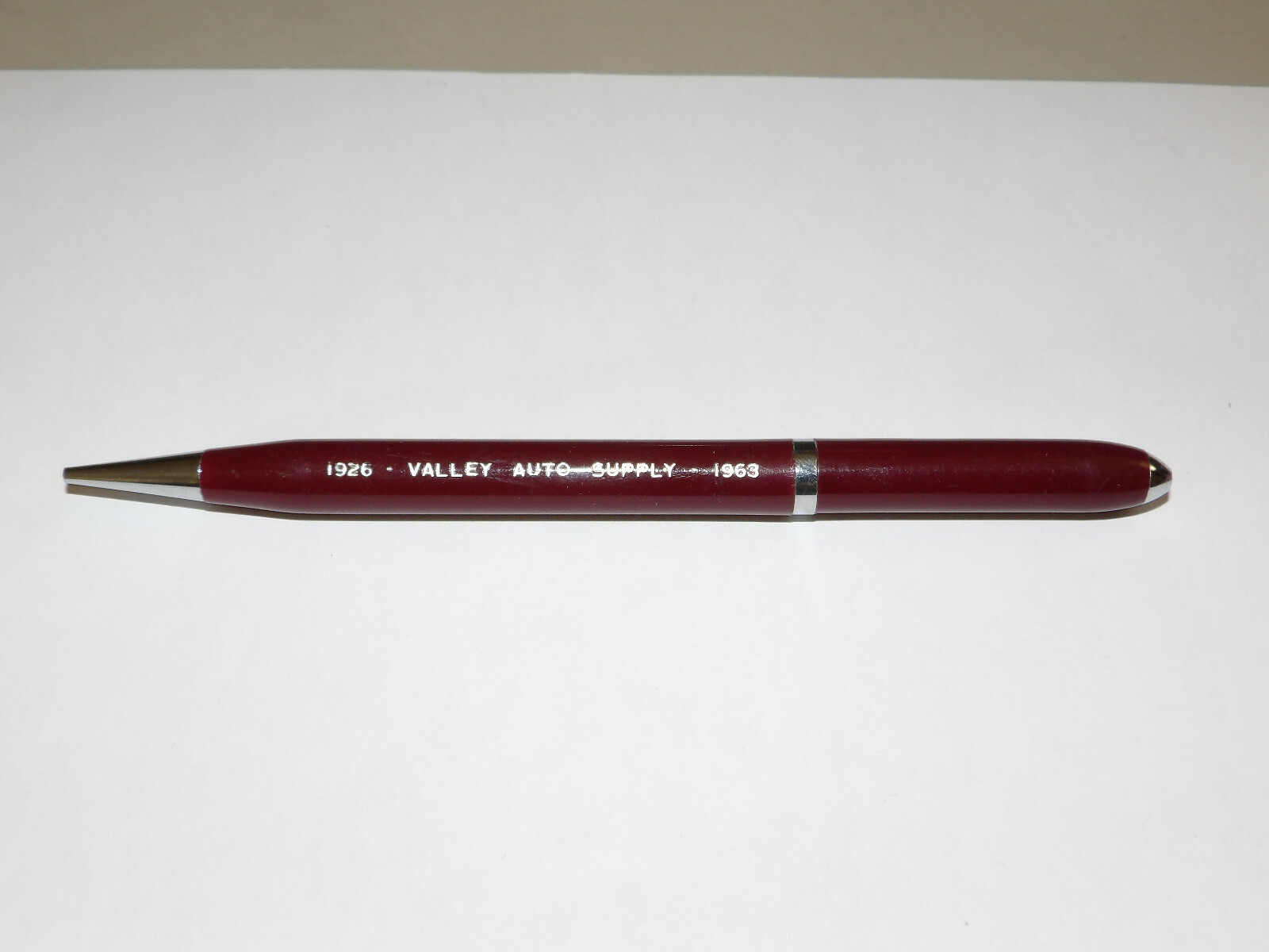 Vintage Perry Mechanical Pencil Chrome & Maroon – Valley auto sales ad pencil