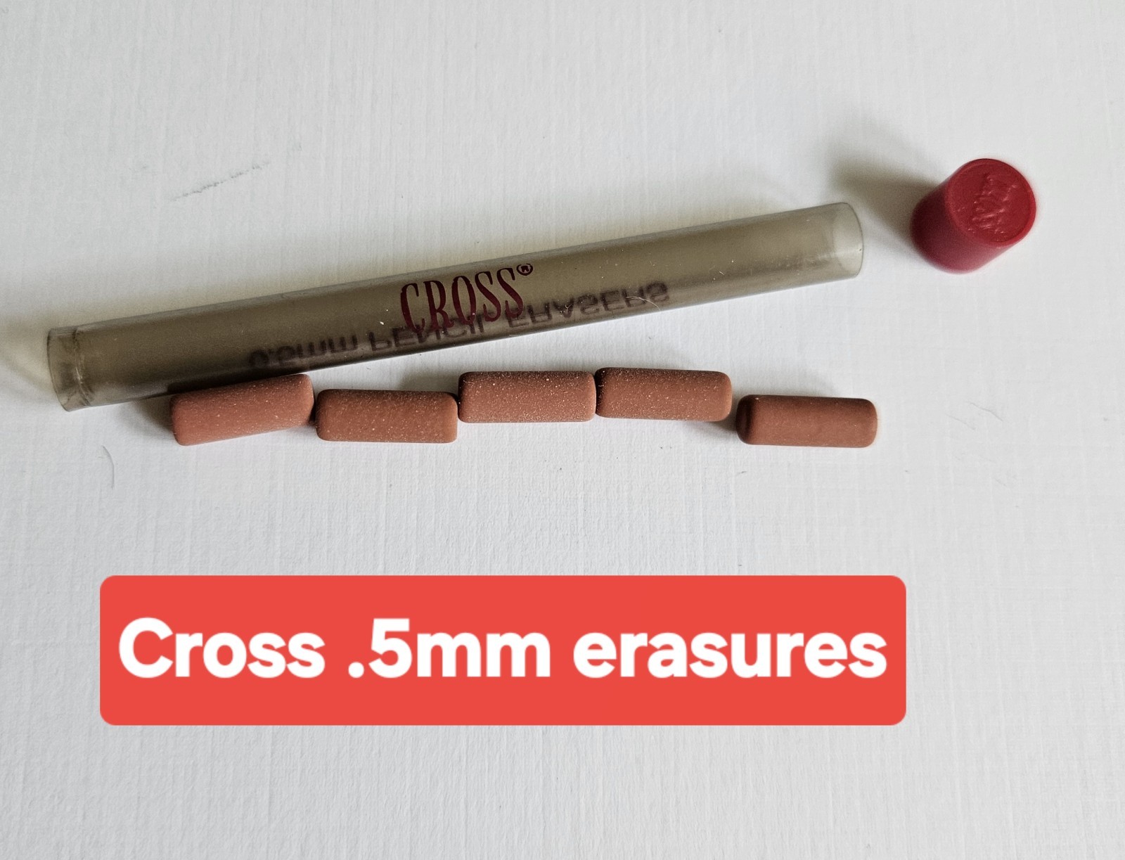 Nine Vintage Lead and Erasure Packages. Three Ball Point Refills.