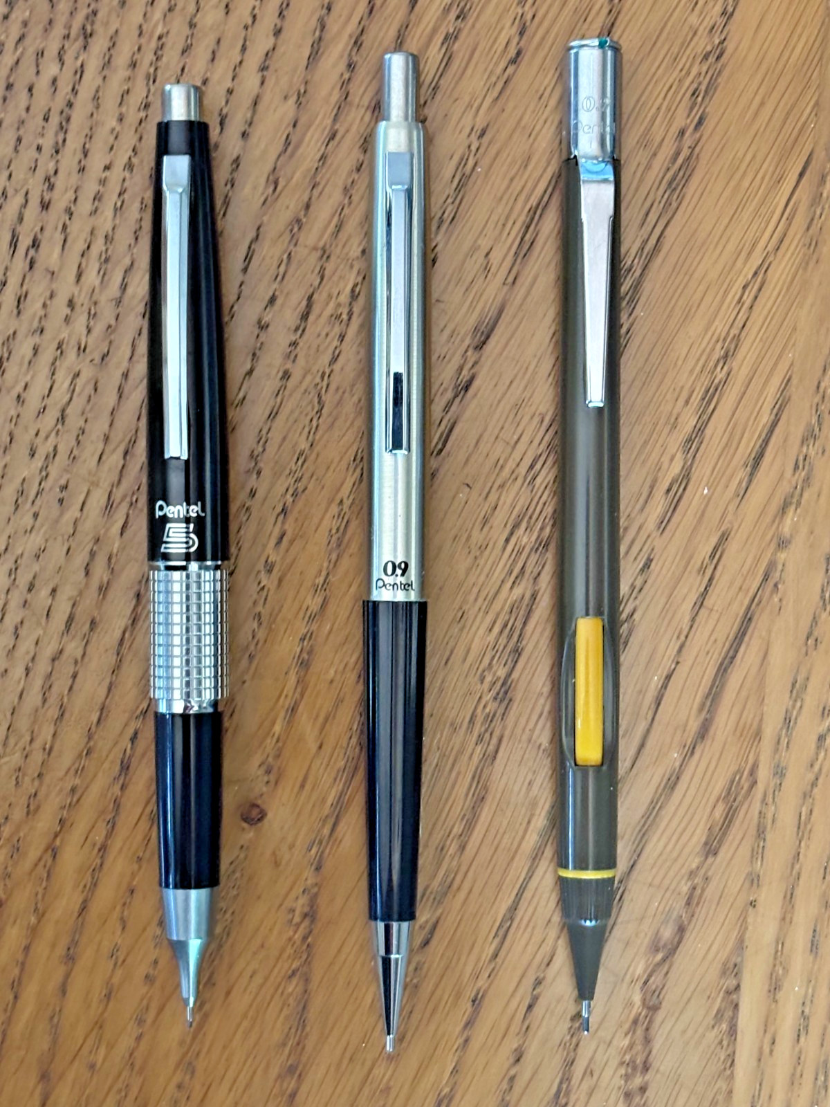 Vintage Pentel 5 & 0.9 Mechanical Pencil Lot 3 Made in Japan Drafting