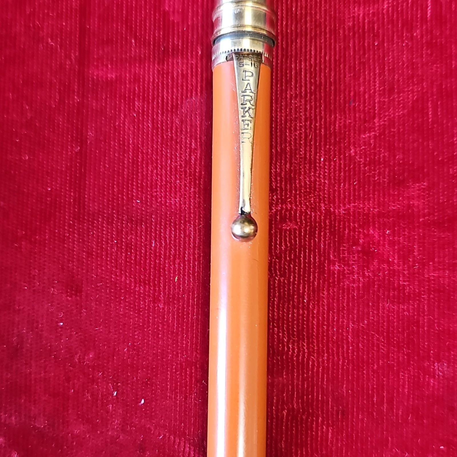 Vintage Parker Duofold “Big Red” Mechanical Pencil – Orange Lucky Curve – 1920s