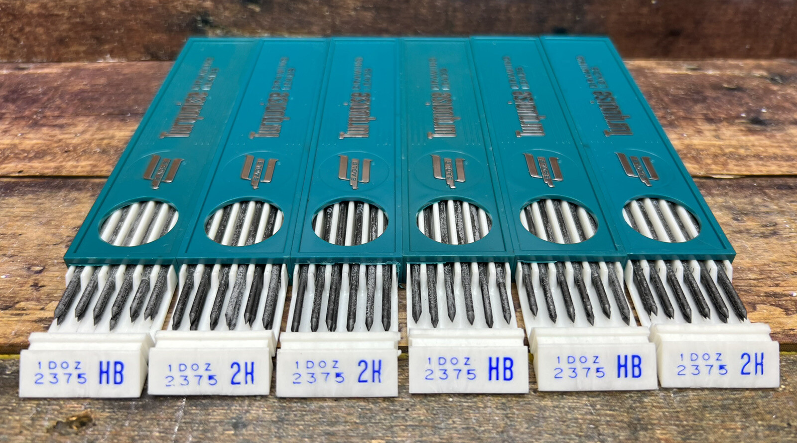 Vintage Eagle Turquoise Half Gross Drawing Leads Refill 2375 – 2H In Box 6pack