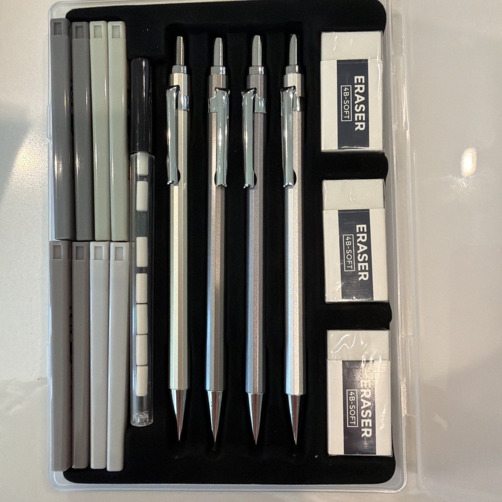 NicPro – 4 Mechanical Pencil Set .7 mm with refill lead and erasers! New!