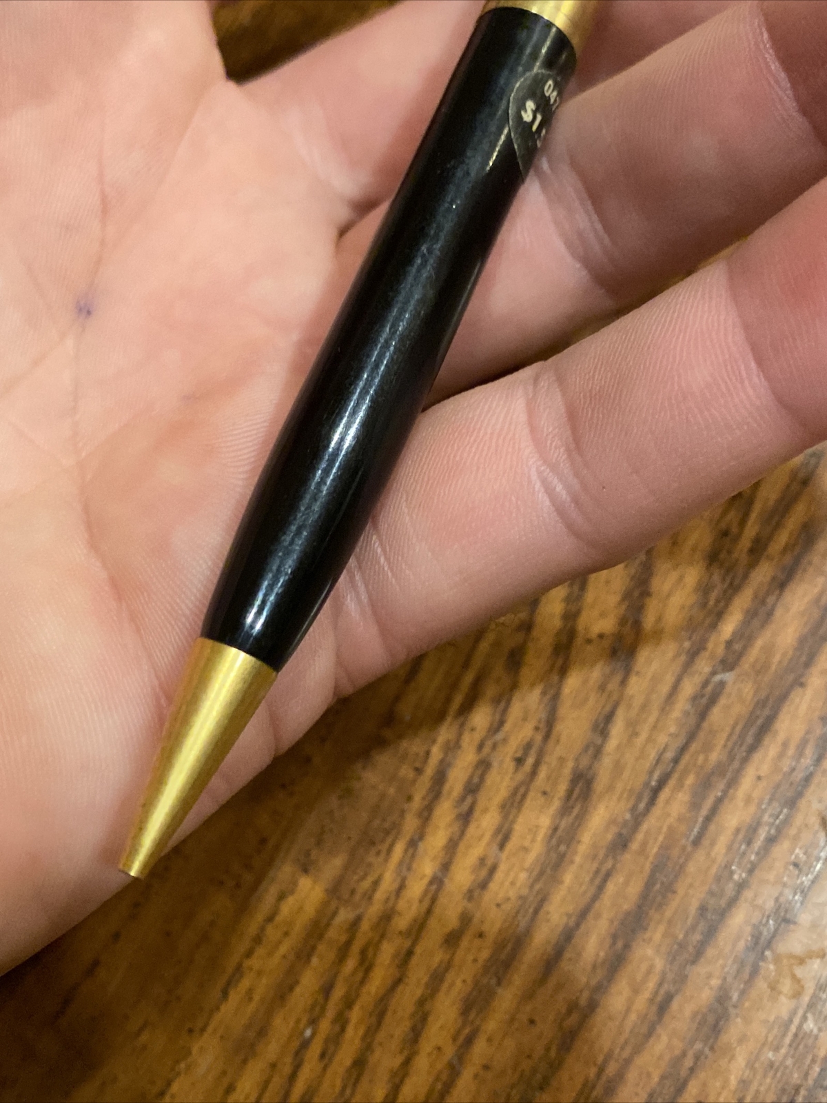 Vtg VENUS 047 G Mechanical Twist Pencil Black w Gold Tone Accents Original Label