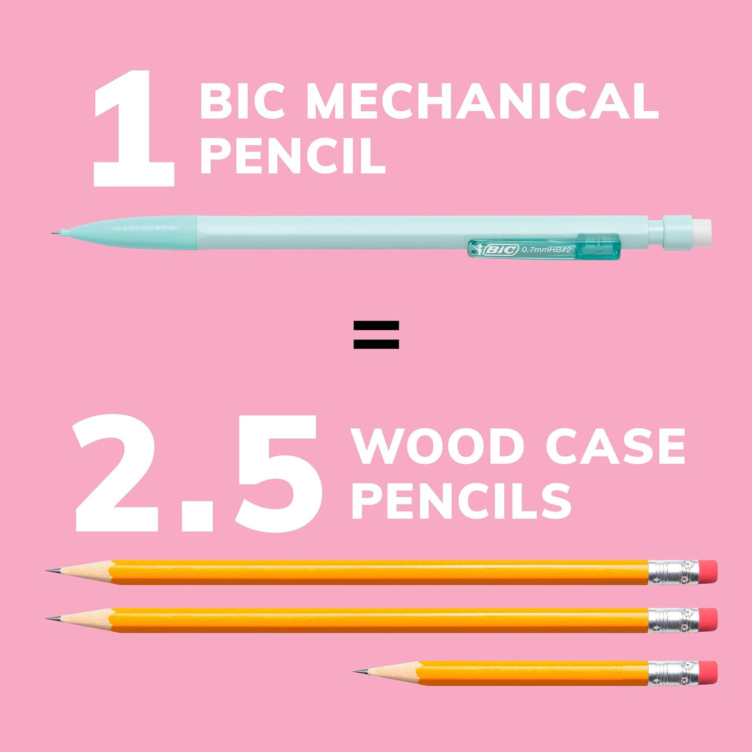 BIC Xtra Smooth Mechanical Pencils with Eriasers, Medium Point (0.7Mm), No Smudg