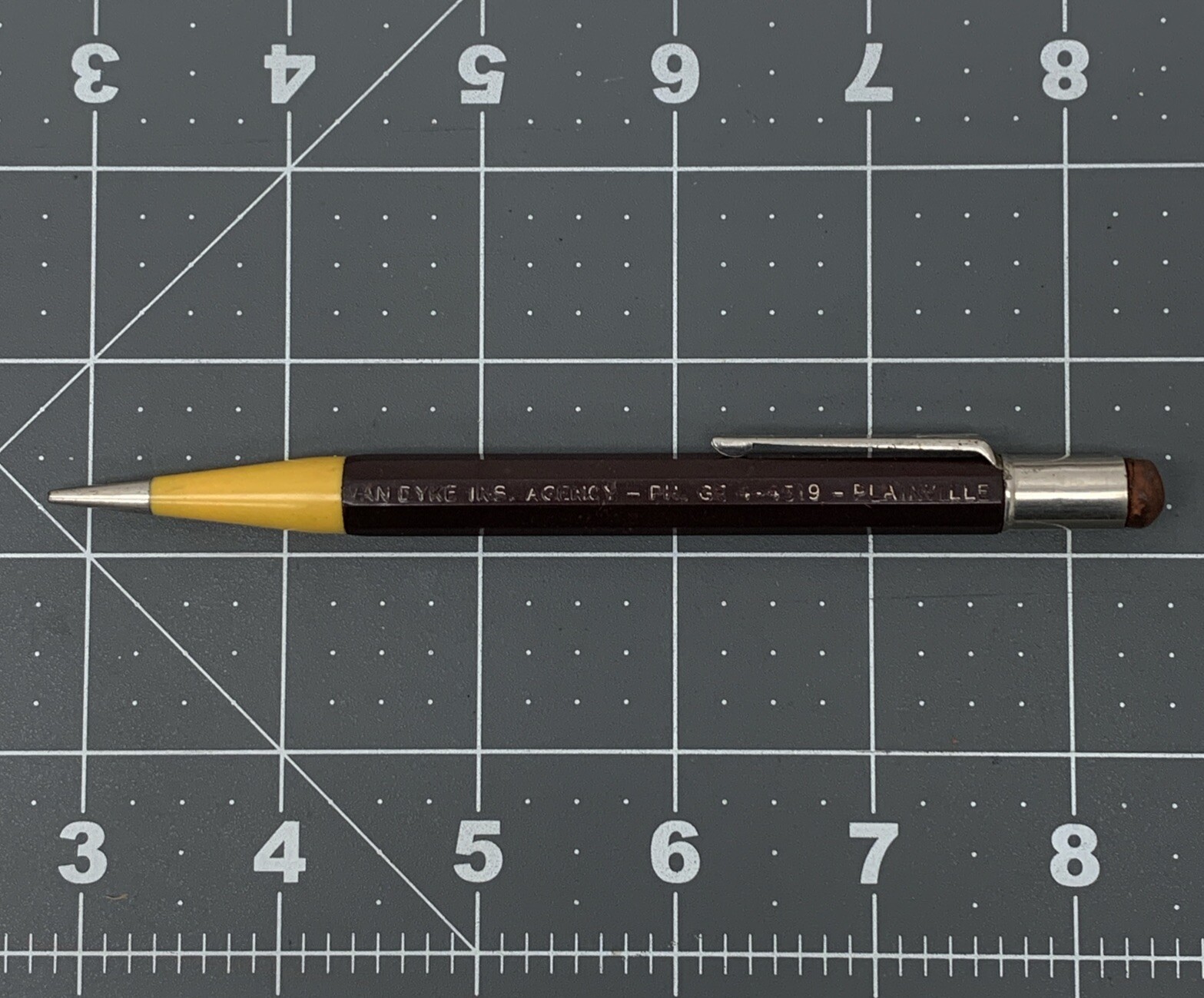 Vintage Autopoint Mechanical Pencil Advertising Black Yellow Thin lead