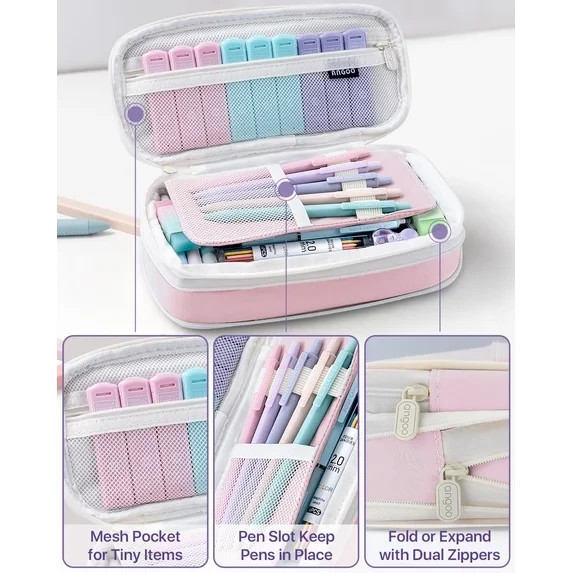 Four Candies 36PCS Aesthetic Supplies in Large Capacity Pencil Case, 12PCS