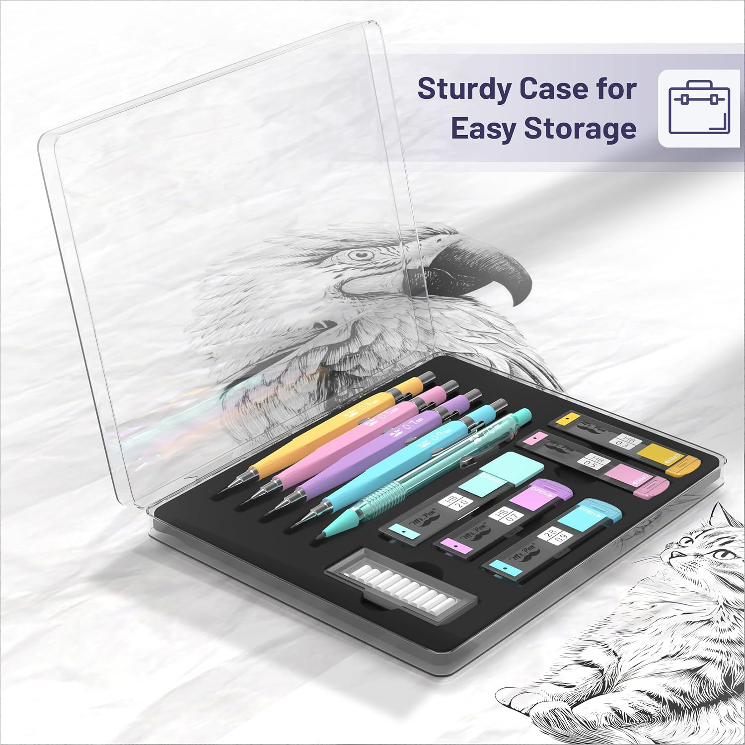 Mr. Pen- Pastel Mechanical Pencil Set, 5 Mechanical Pencils (0.3, 0.5, 0.7 | 0.9