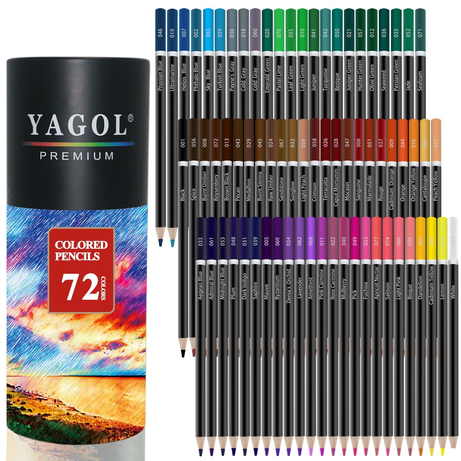 Yagol Colored Pencils for Adult Coloring 1 Count (Pack of 72), Multicolor
