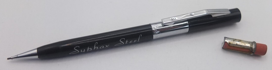 vintage SCRIPTO P360 0.9mm lead pencil c.1975—steel company promo—very good cond