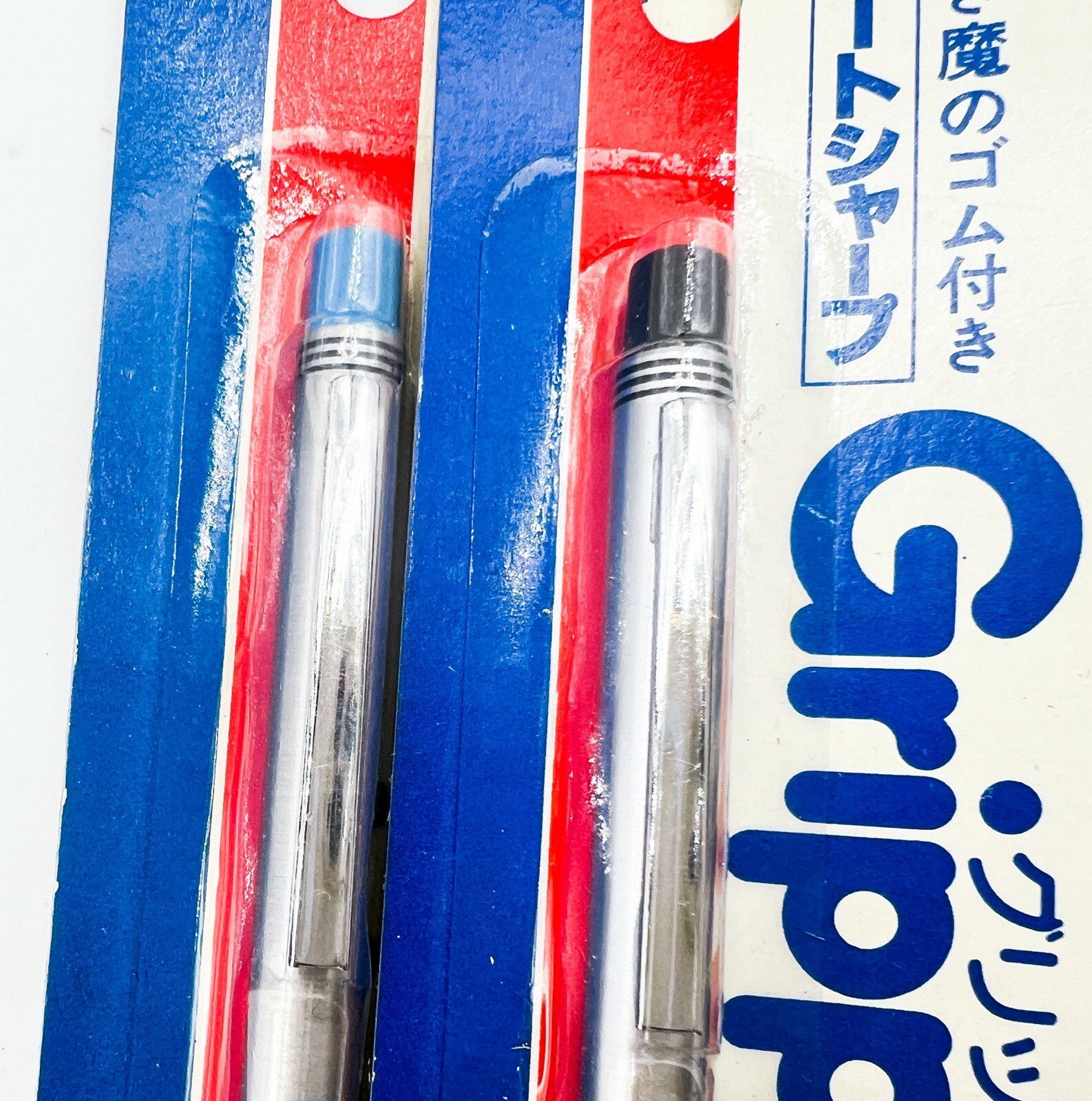 NOS Ohto gripper 2pcs Mechanical Pencil 0.5mm Black Blue Cap Wrap In The Box